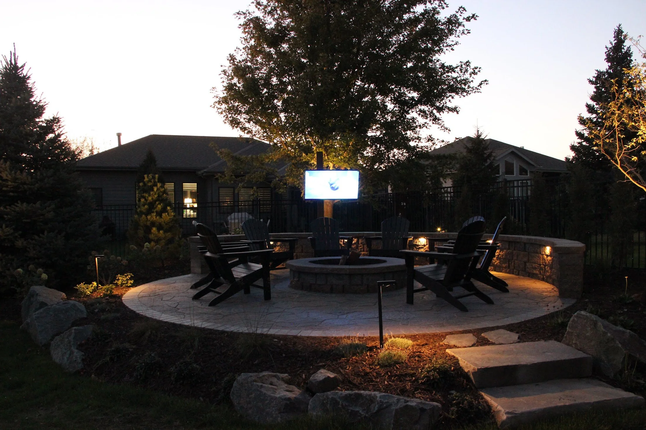 Priority Fire Pit with Landscape Lighting.JPG