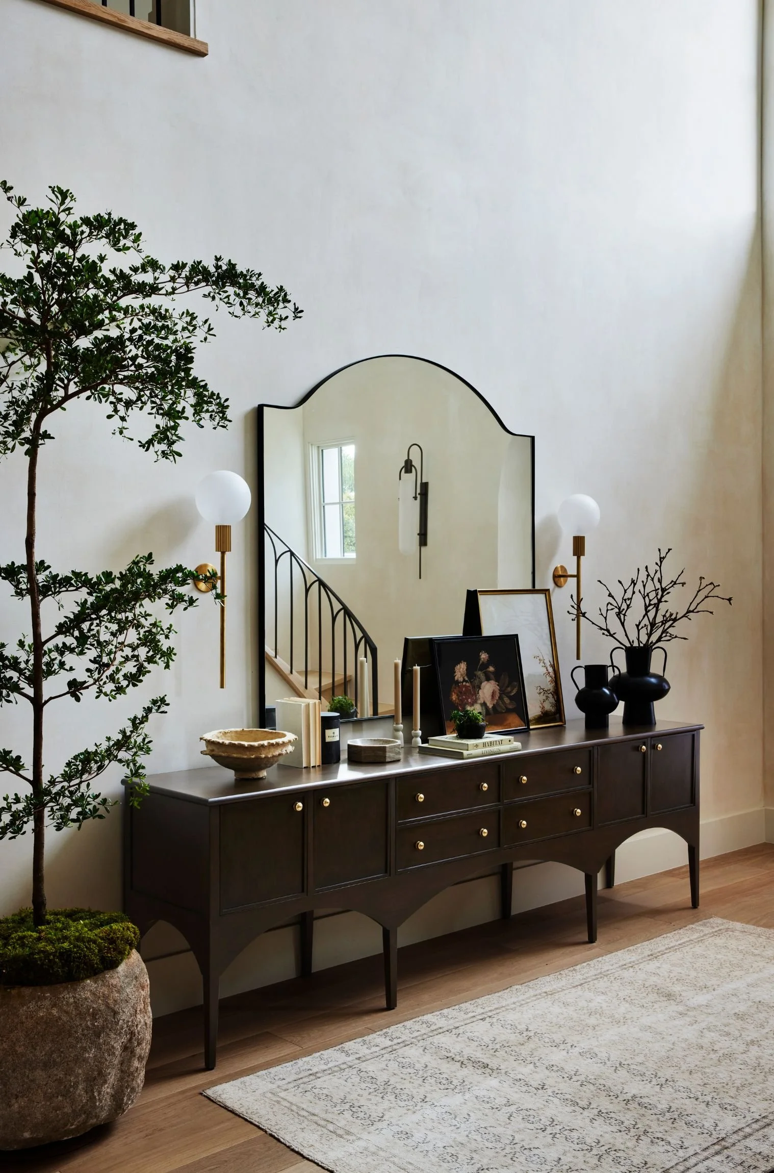 Entryway sconces, entryway lighting, styled entryway, foyer lighting
