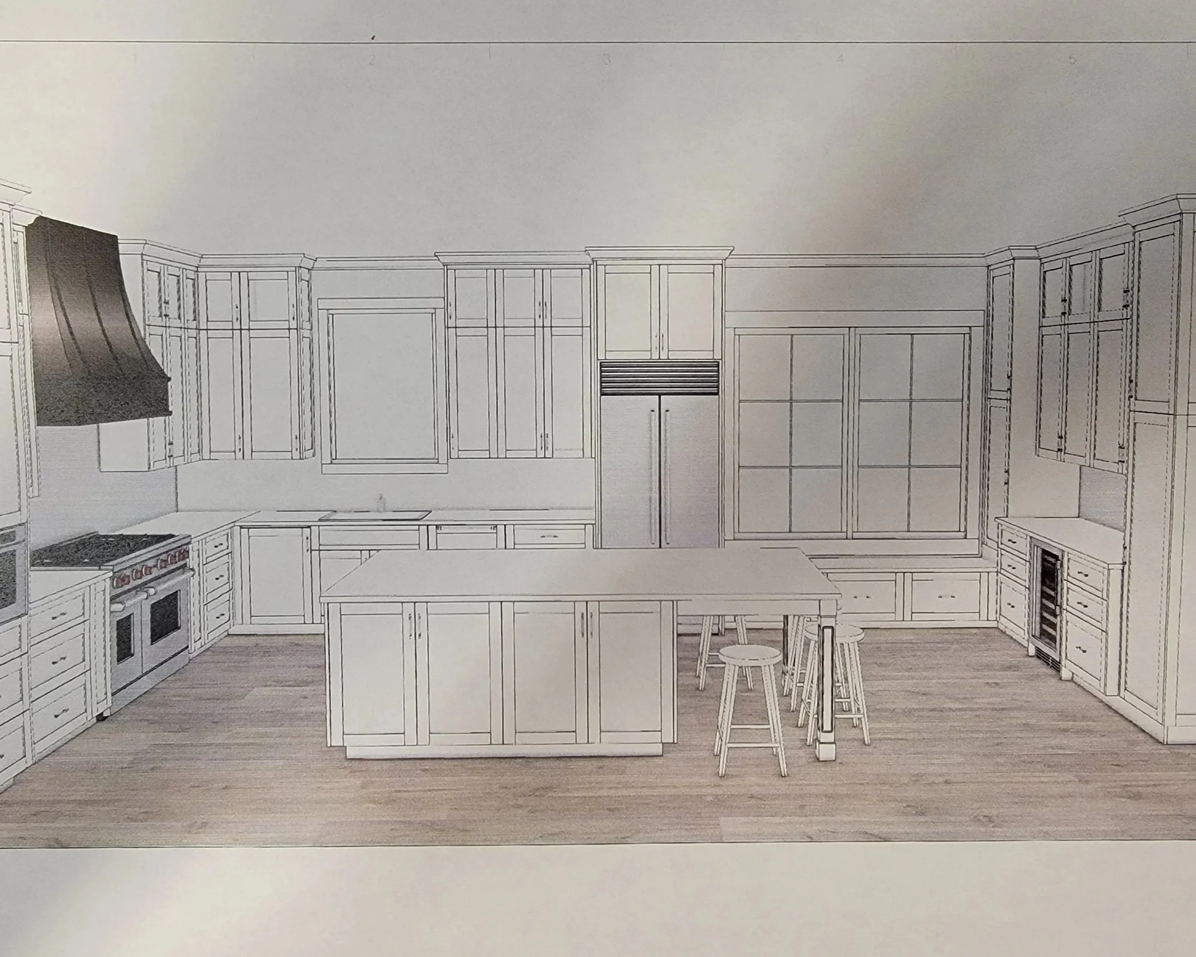 Sketch for the new kitchen.