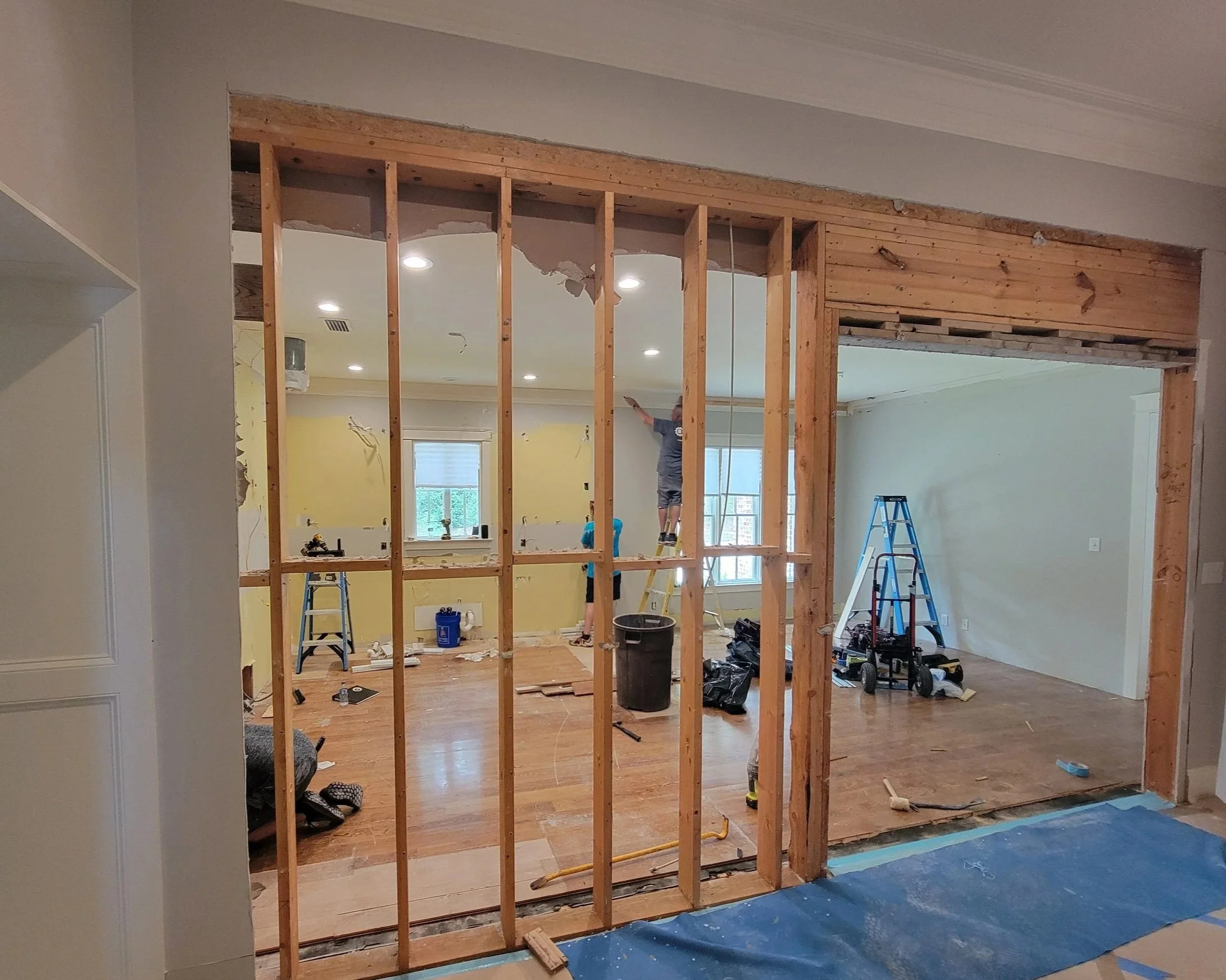 Original stud divider wall.