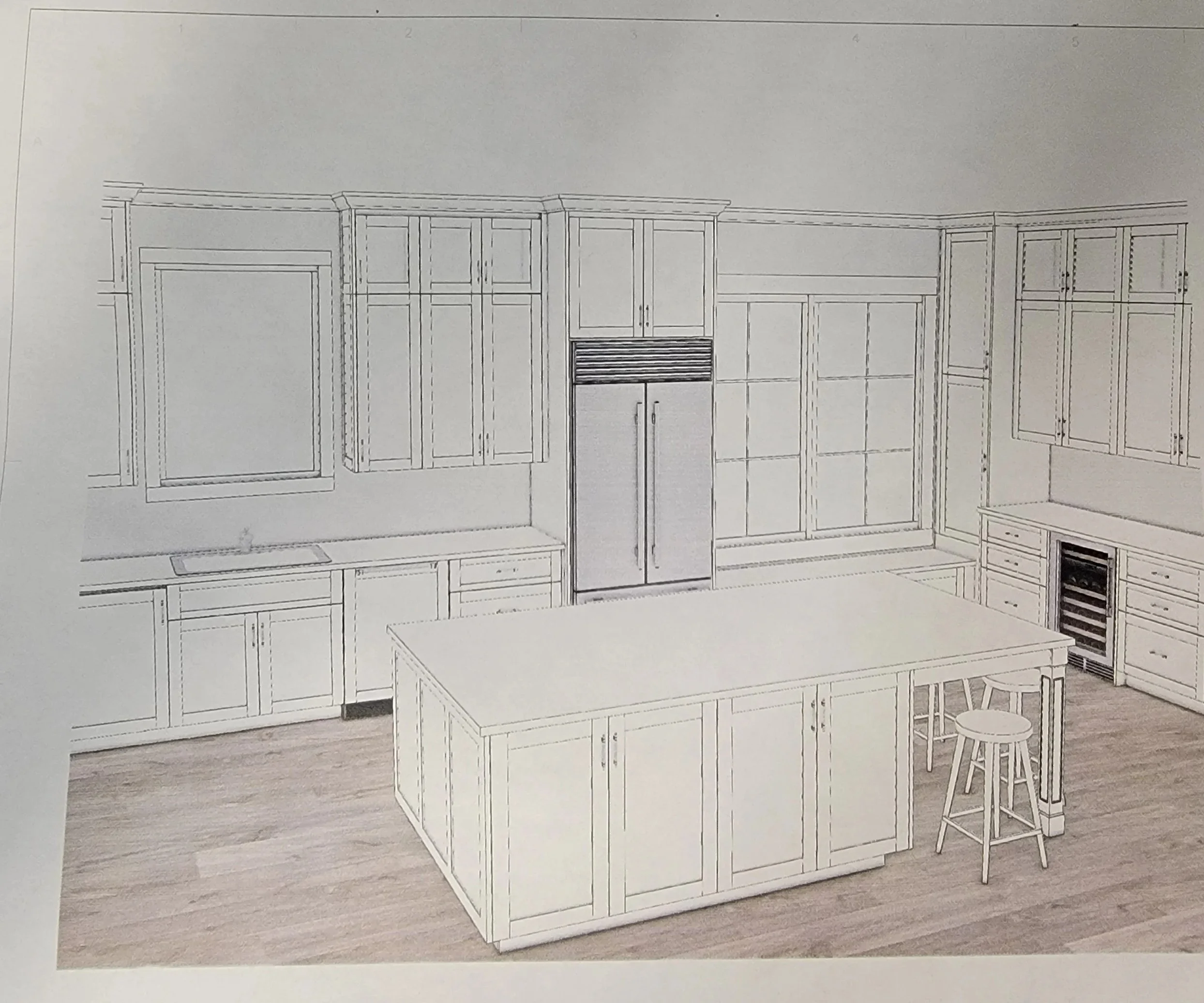 Sketch for the new kitchen.