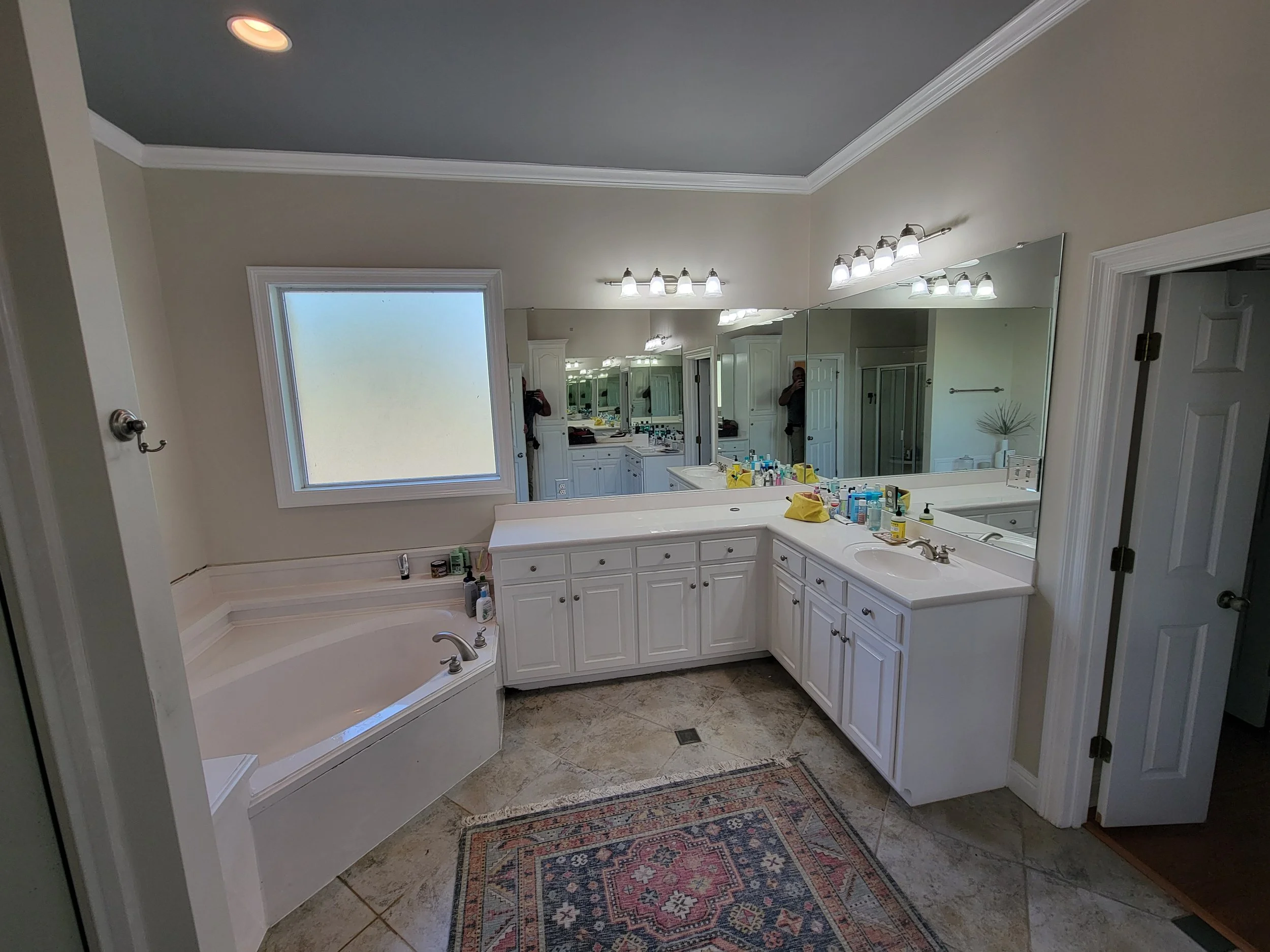 Before with corner tub.