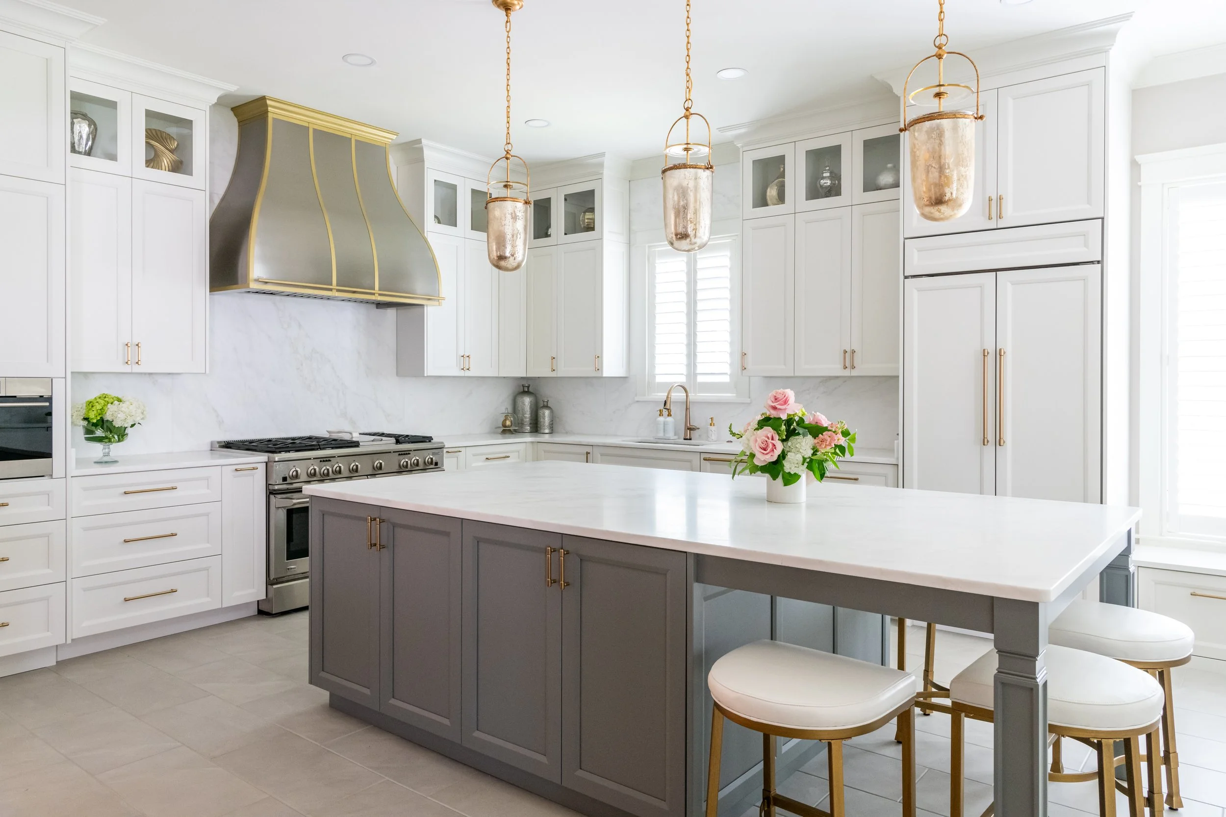 The new kitchen island and range hood.