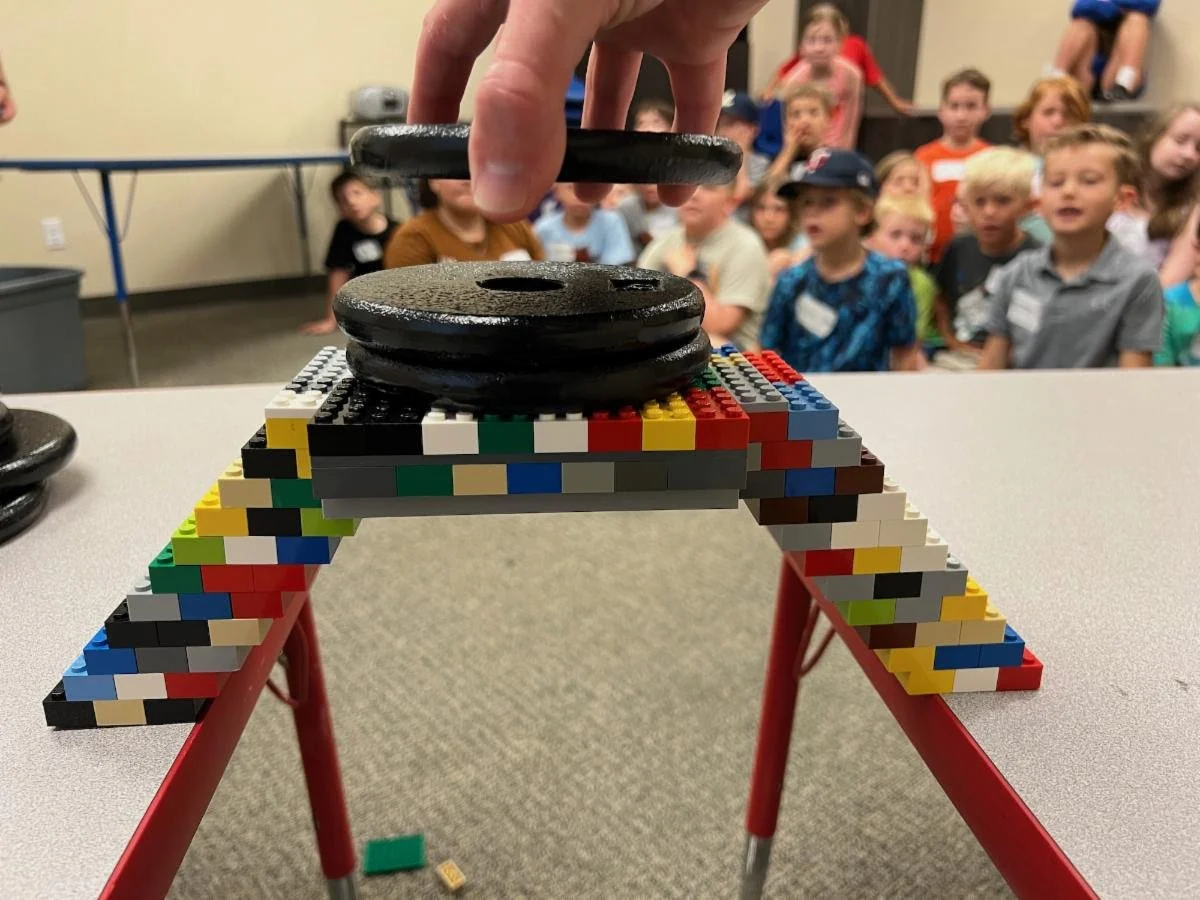 A bridge undergoes weight testing