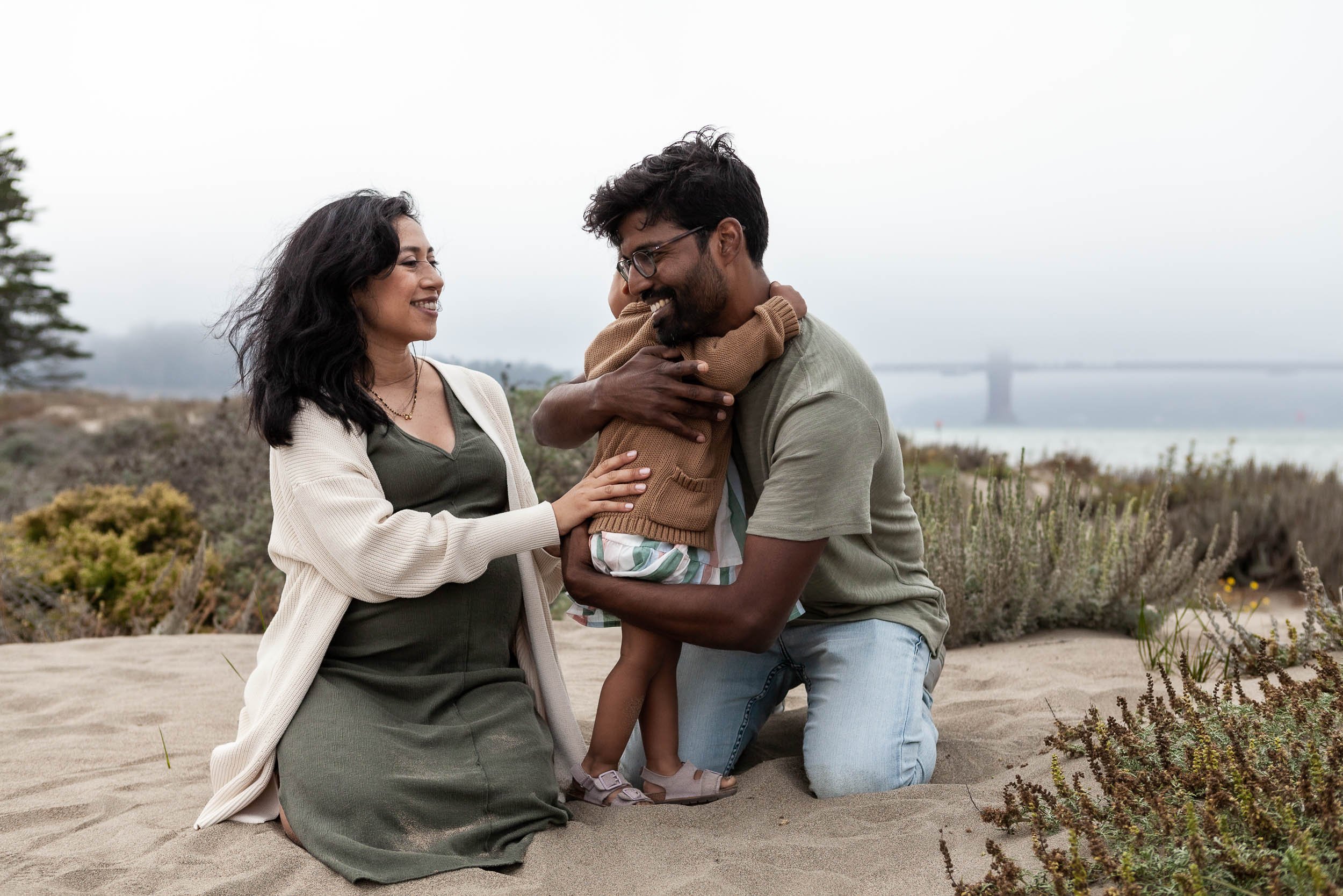 foggy beach family photos San Francisco