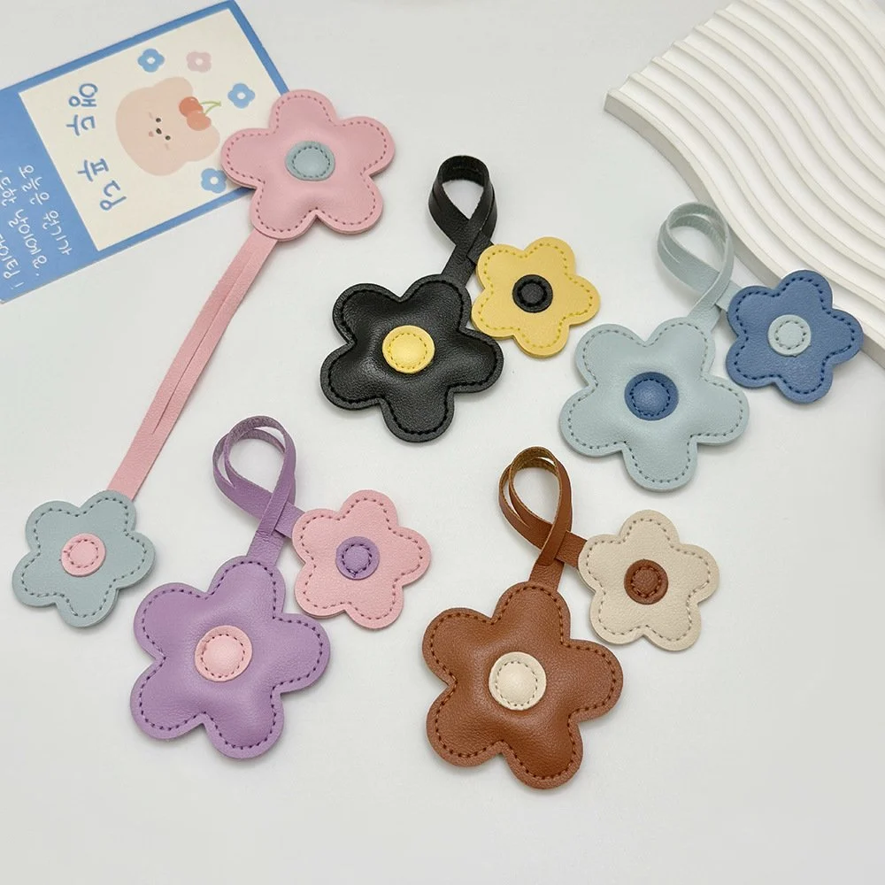 Leather Flower Bag Charm