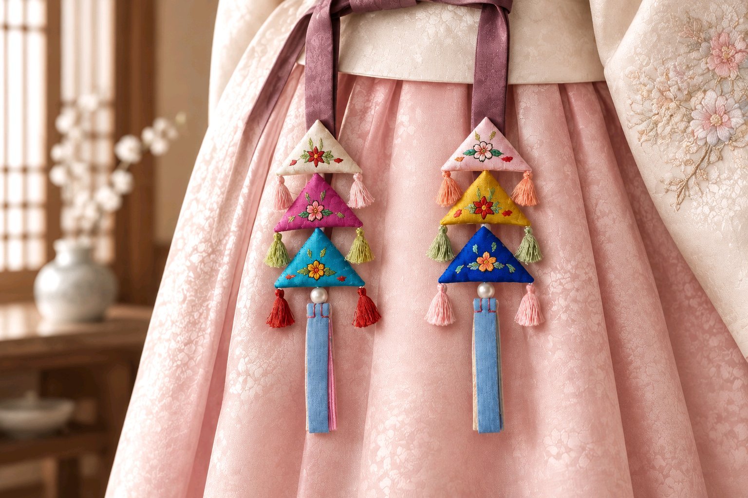 Traditional Embroidered Triangle Norigae