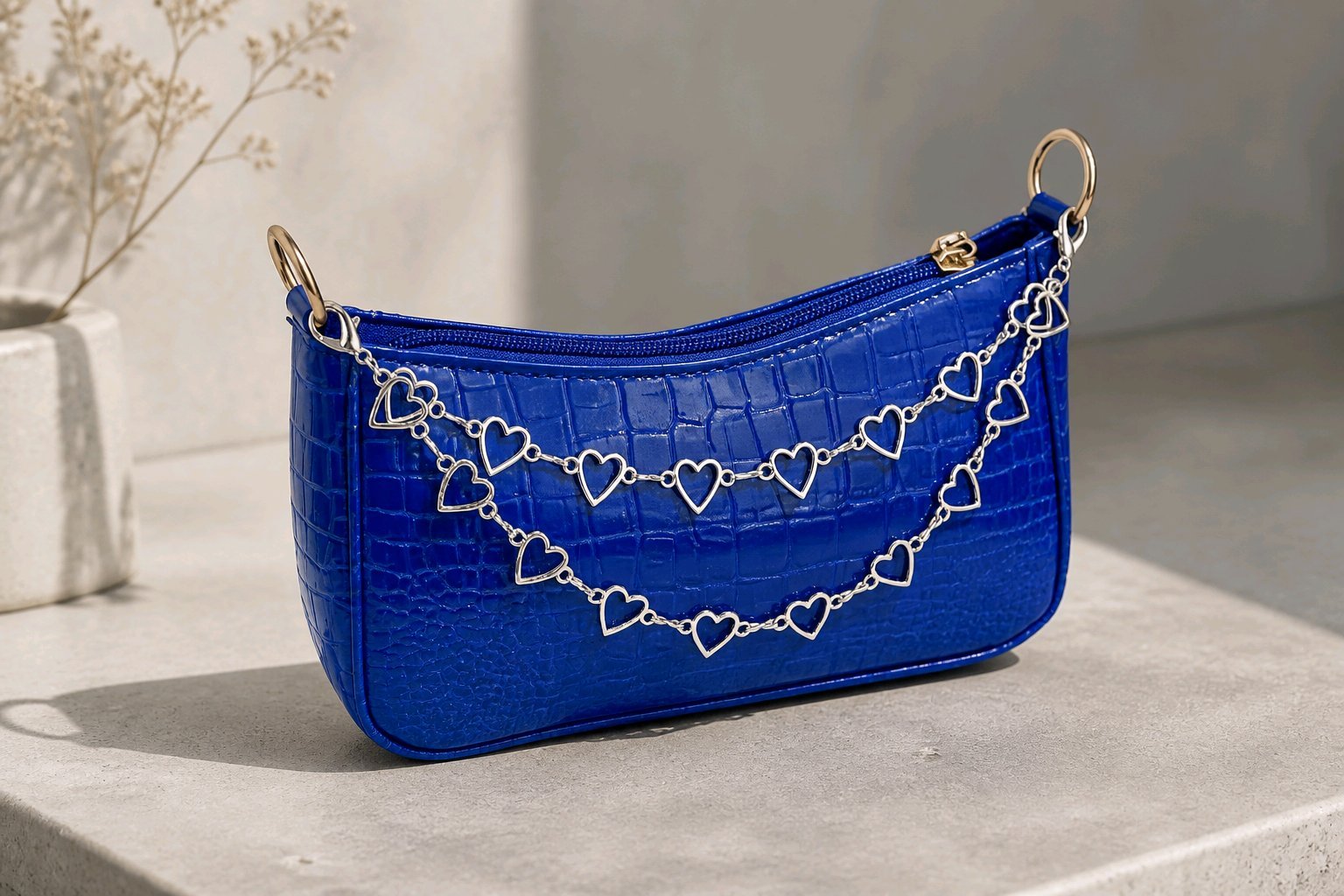 Double Layer Heart Bag Chain