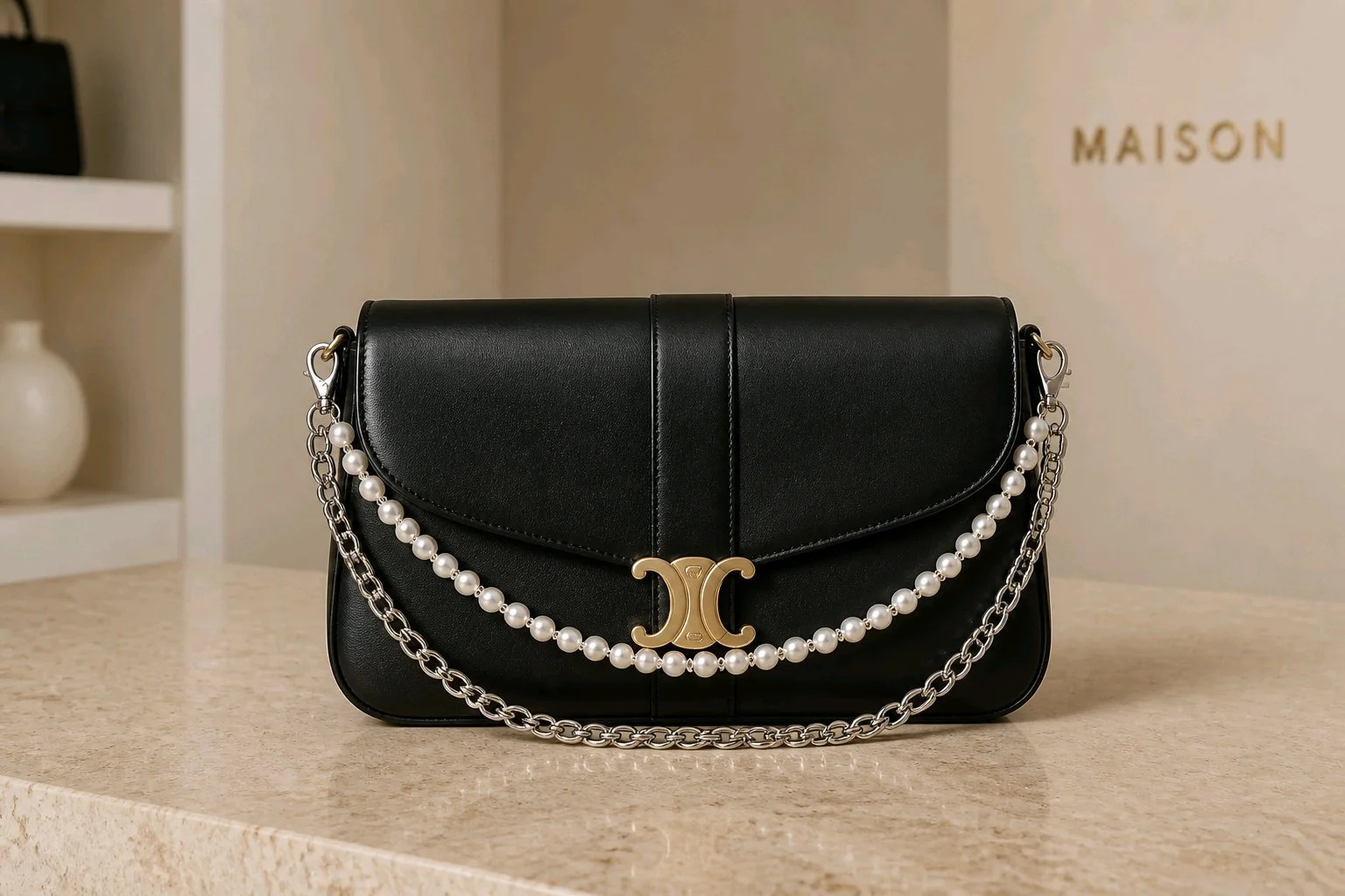 Pearl & Curb Bag Chain
