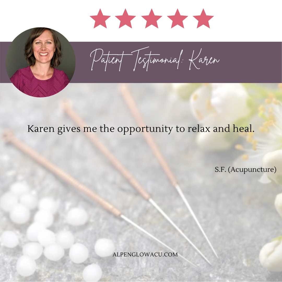 It's Testimonail Tuesday! &quot;Karen gives me the opportunity to relax and heal.&quot; Nothing more needs to be said!