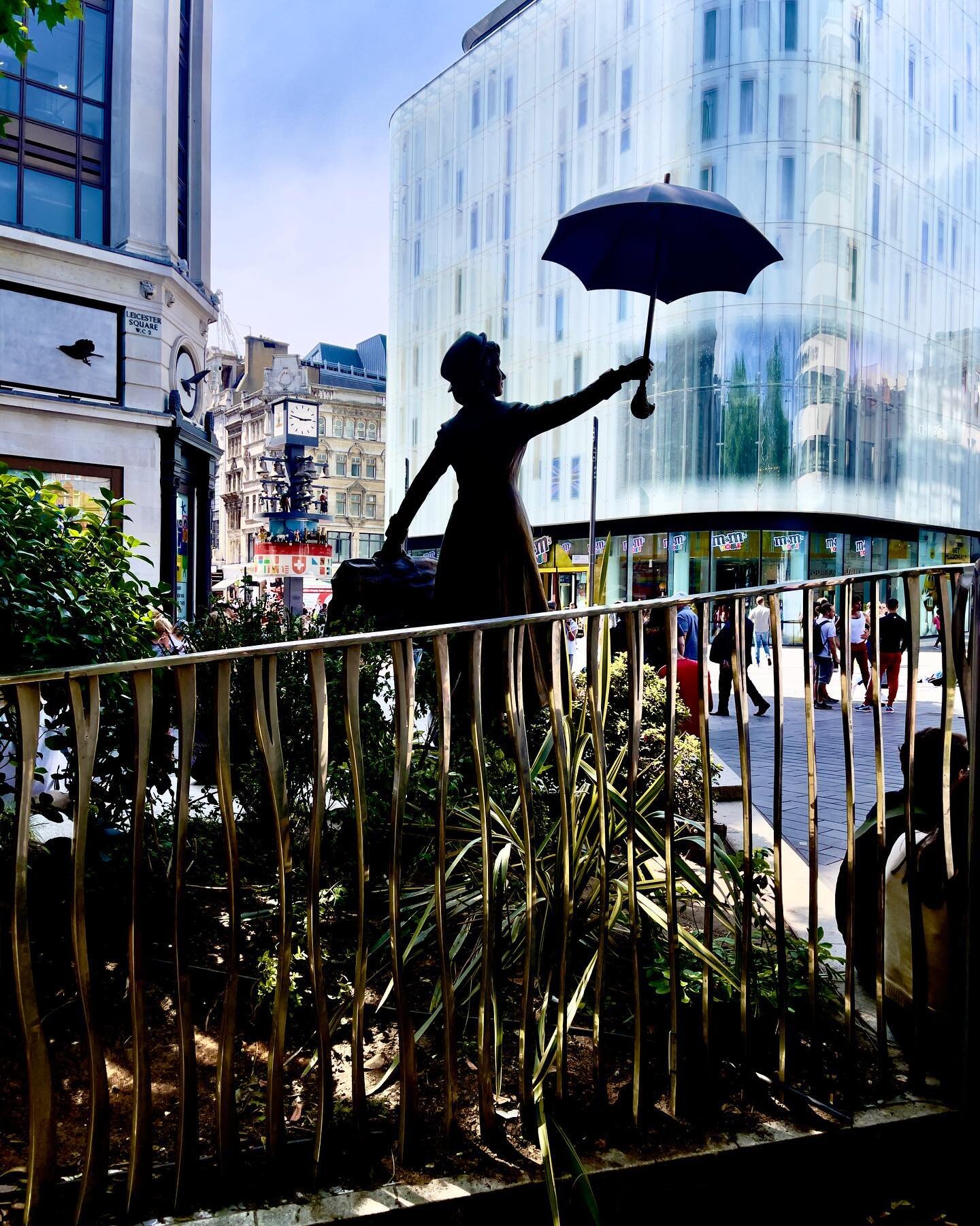 Mary Poppins sculpture in Leicester Square, London, England created by artist Samantha Wild.