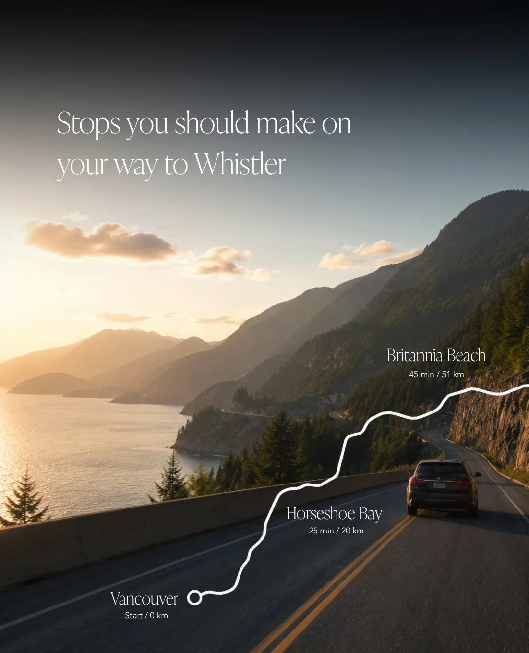 Planning to go to Whistler this season? Save this for your road trip 🏔️✨

From scenic stops on the Sea to Sky Highway to ending the day in a private hot tub at Sundial Hotel &mdash; the drive is part of the experience.

#whistler #seatosky #exploreb