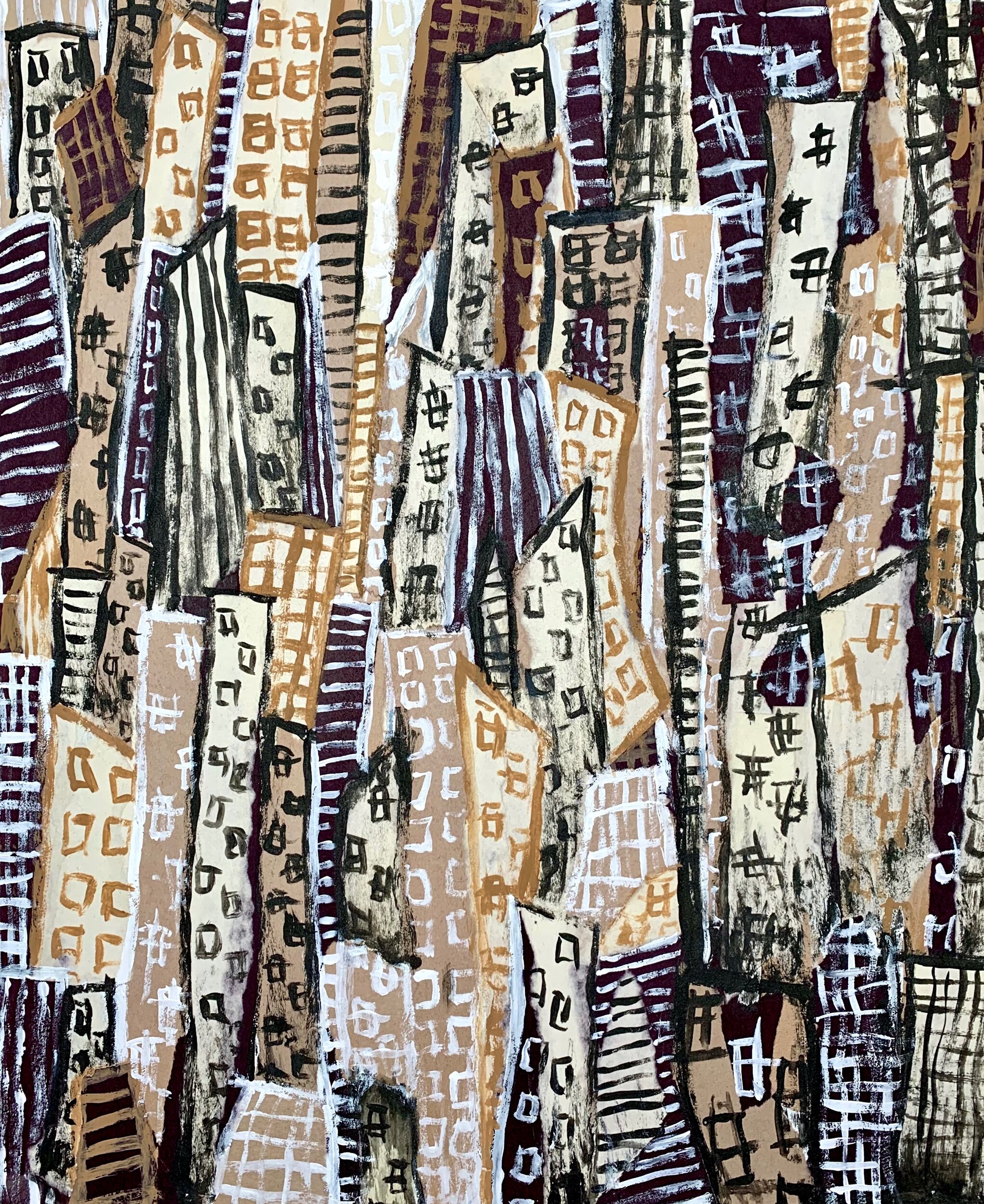 Cities in dust. 18x24in, acrylic on canvas. '22.