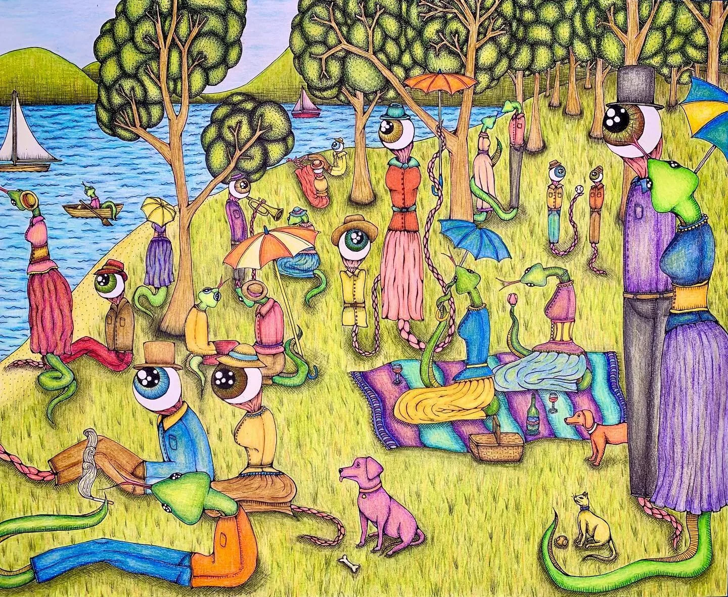 You think Cameron would like my surreal rendition of Seurat&rsquo;s &ldquo;Sunday Afternoon&rdquo; painting or nah?

#art #artist #artistsoninstagram #artistsofinstagram #artoftheday #artstagram #coloredpencil #ink #drawing #surreal #surrealart #geor