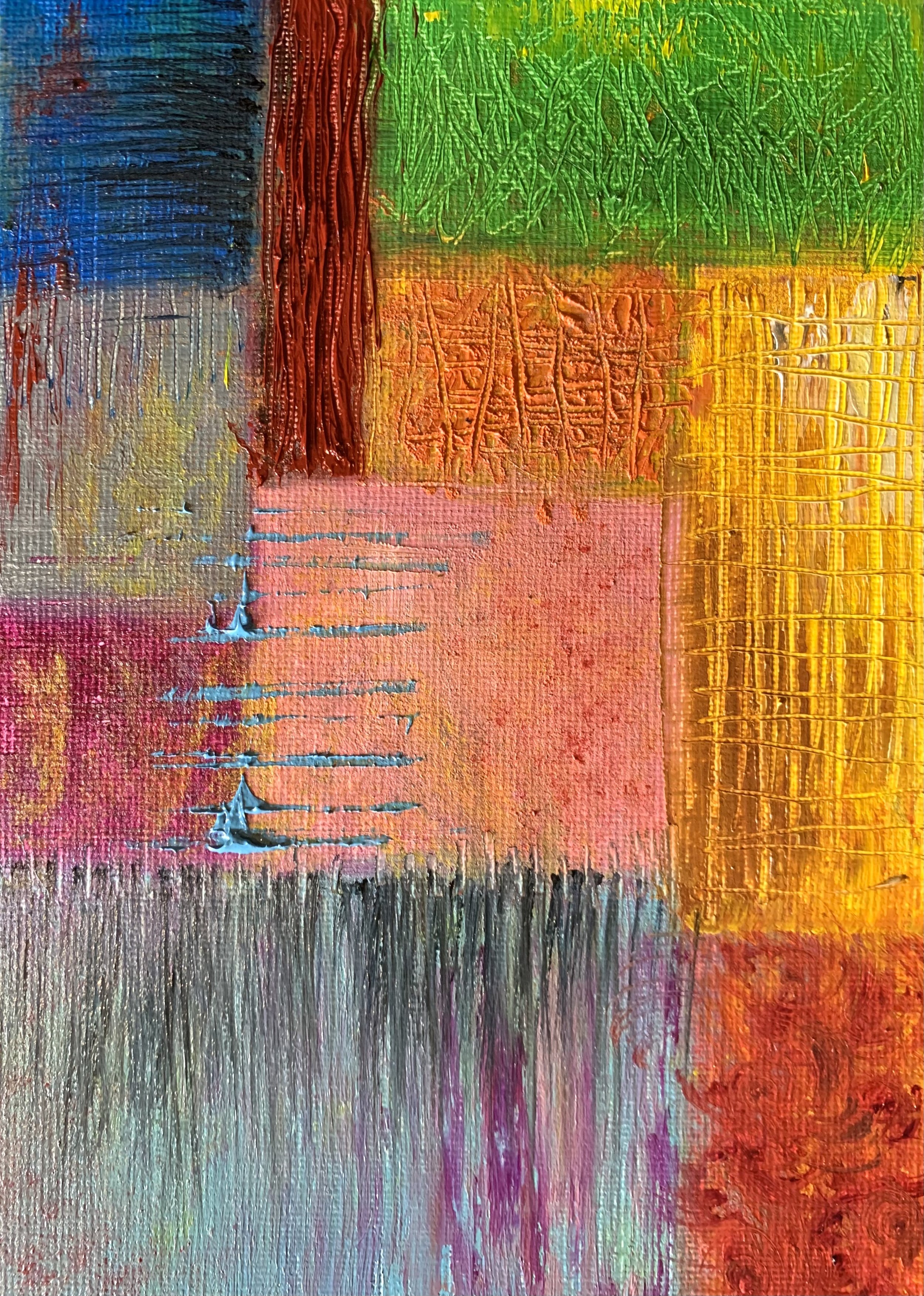 "Ancestors Protect Me" 5x7in, oil on canvas. '22.