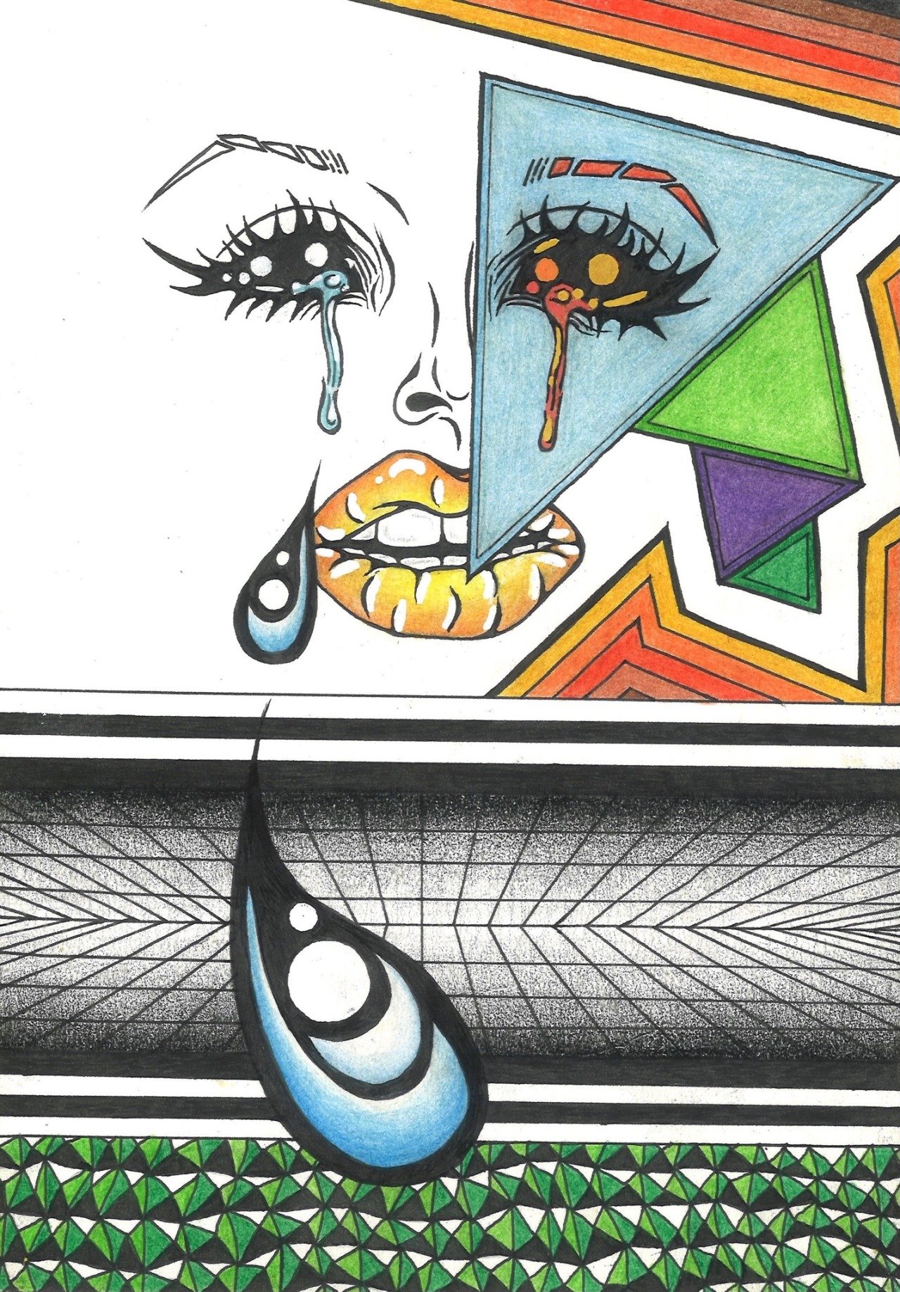 Building Up. 8x10in, ink & colored pencil on paper. '15.