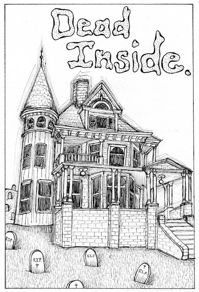 Dead inside. 6x8in, ink on paper. '22,