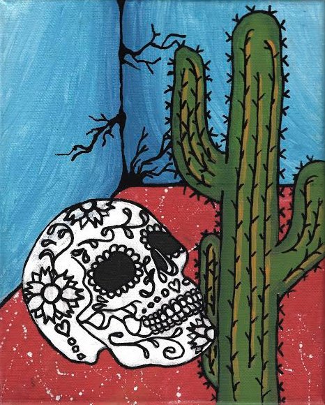 Skullman. 8x10in, acrylic on canvas. '15.