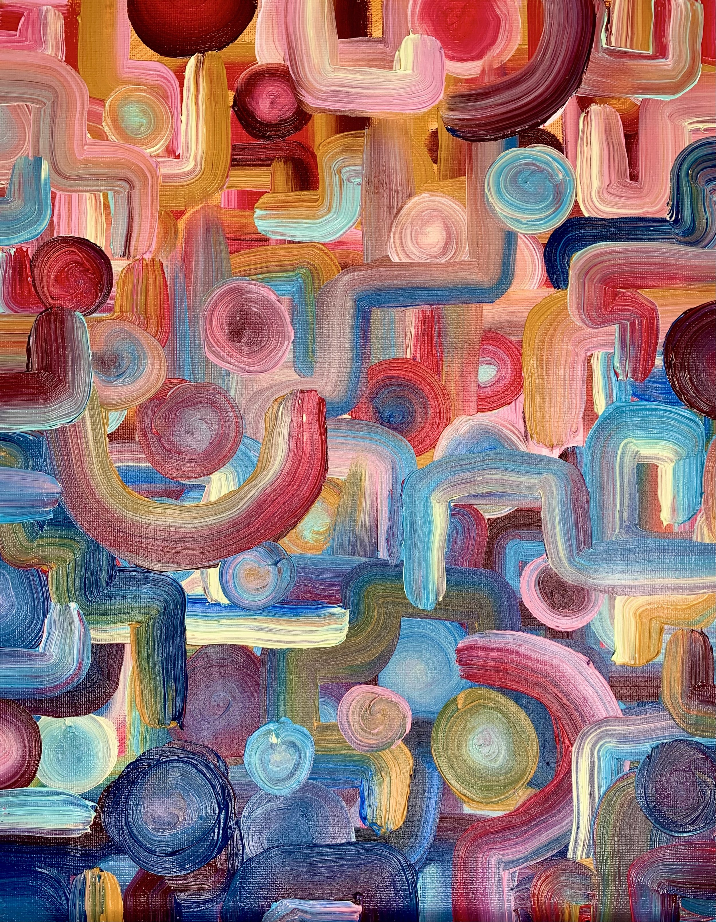 Pink Turns To Blue. 11x14in, oil on canvas board. '21.