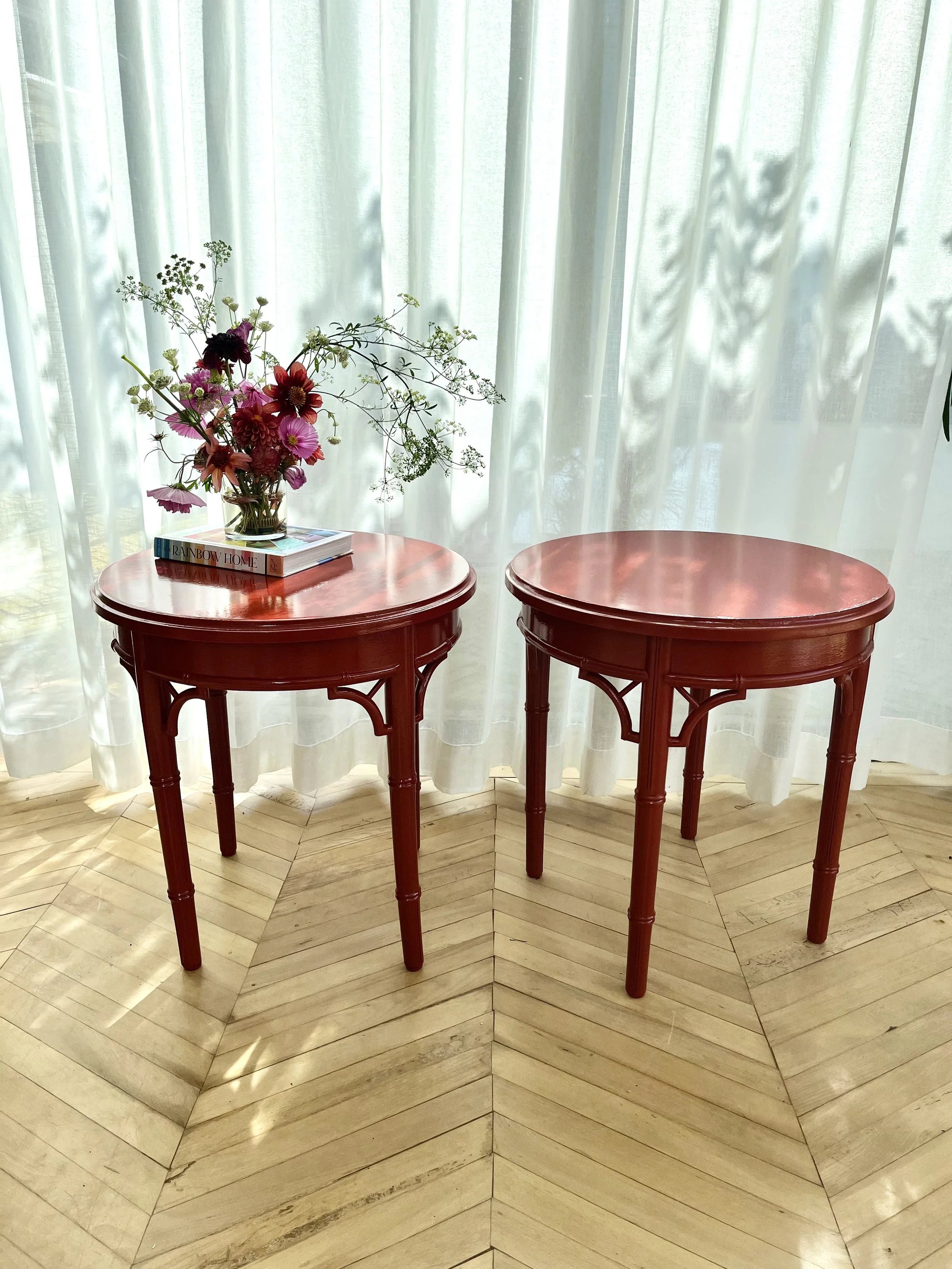 Pair of red chinoiserie style side tables 1.jpeg