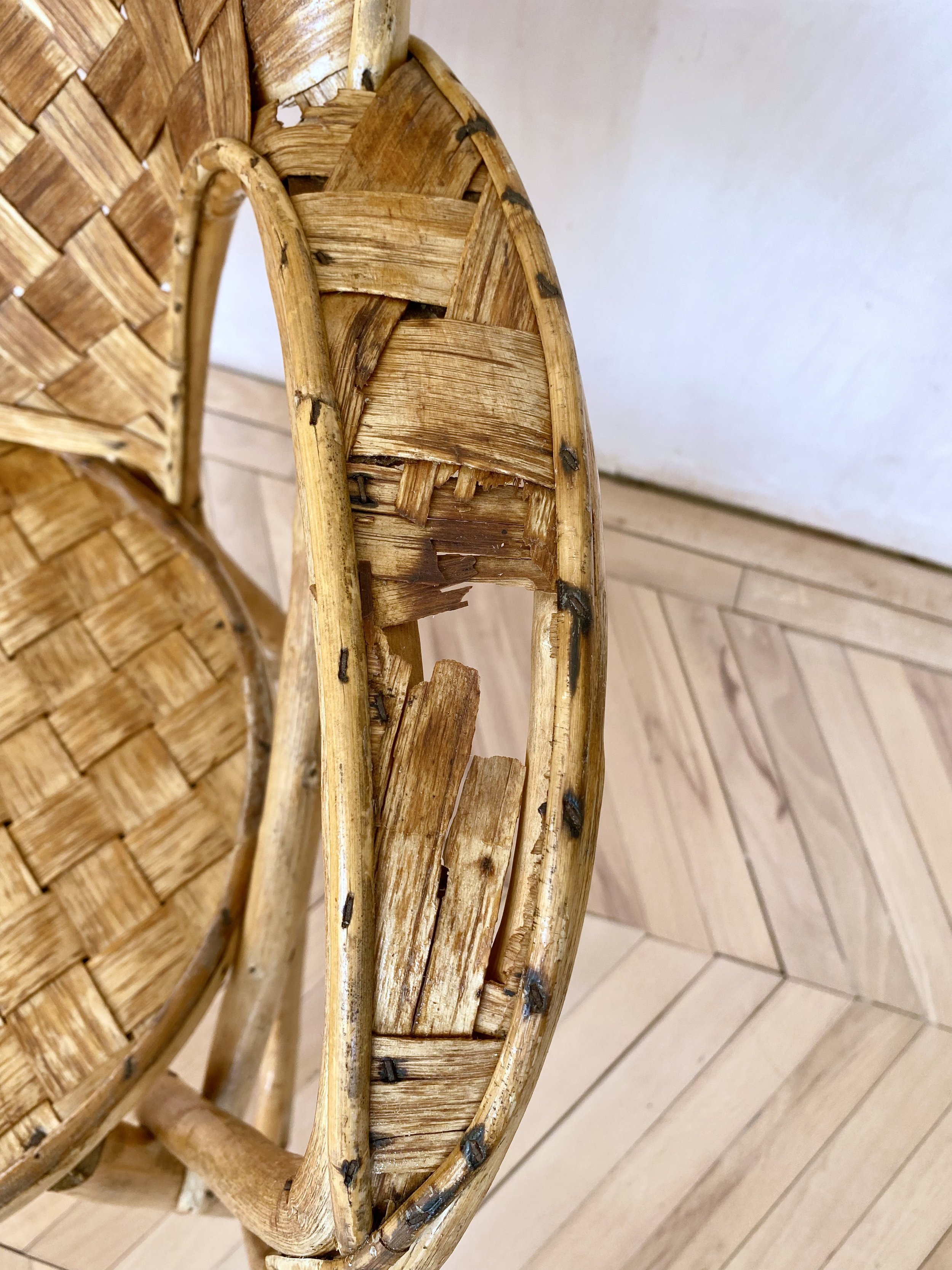 annamhliving-mid century basket weave chair arm with damage