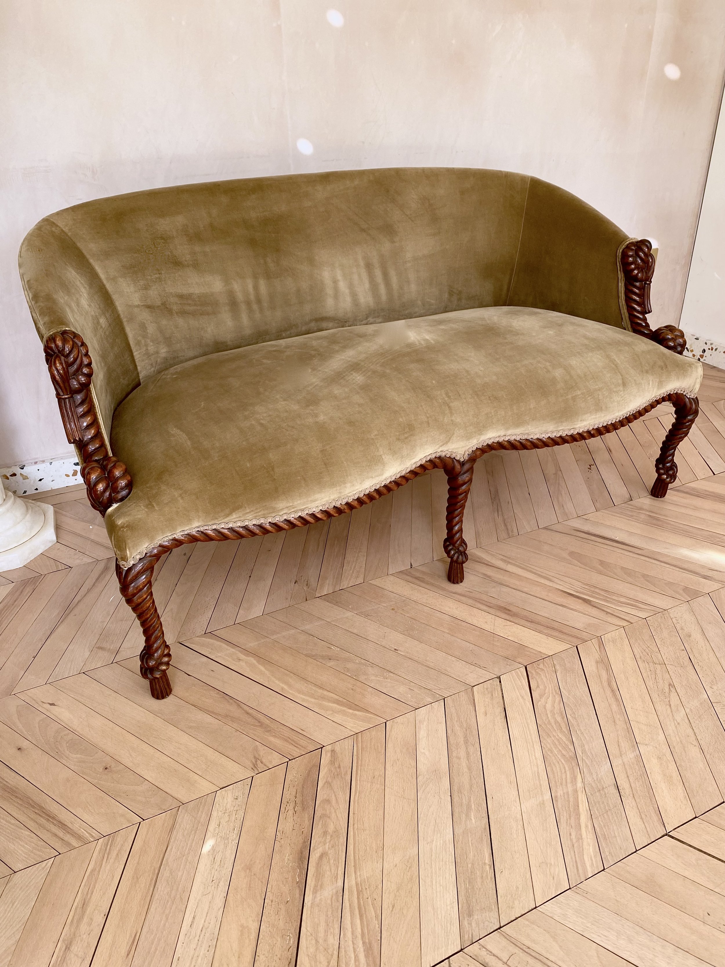 Napoleon III Style Carved Twisted Rope Sofa 2.jpeg