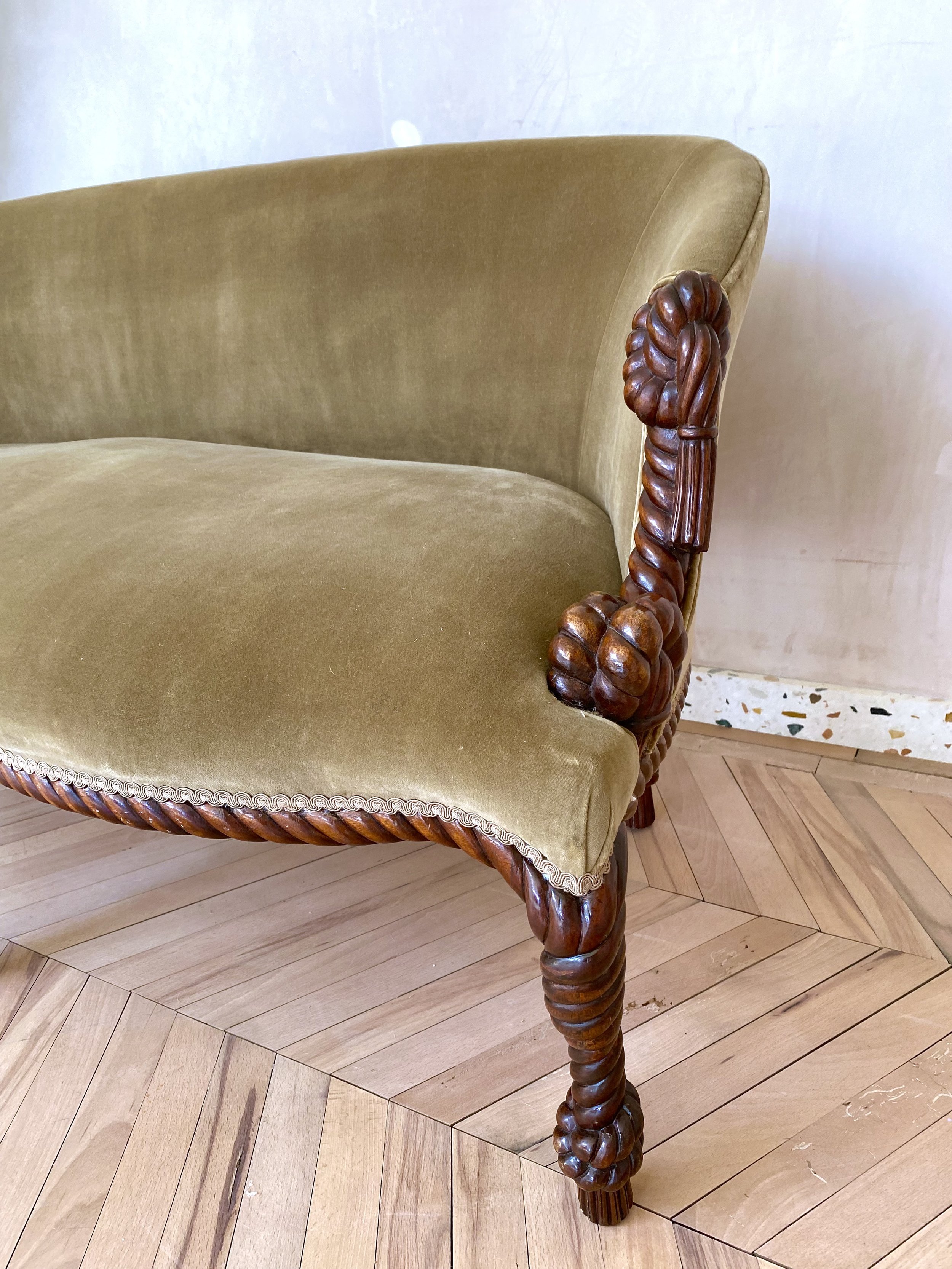 Napoleon III Style Carved Twisted Rope Sofa 5.jpeg