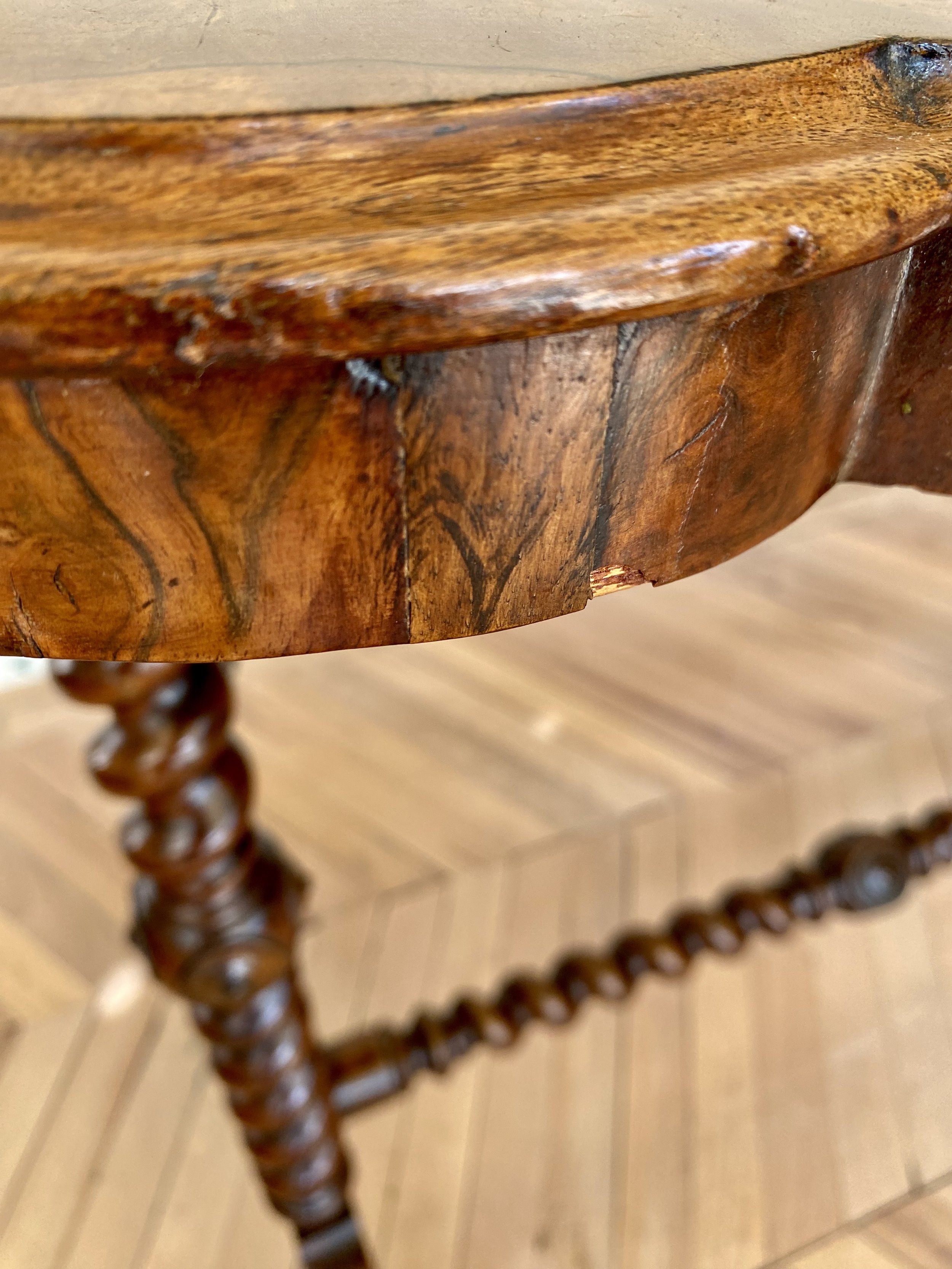 Walnut burr barley twist console table 9.jpeg