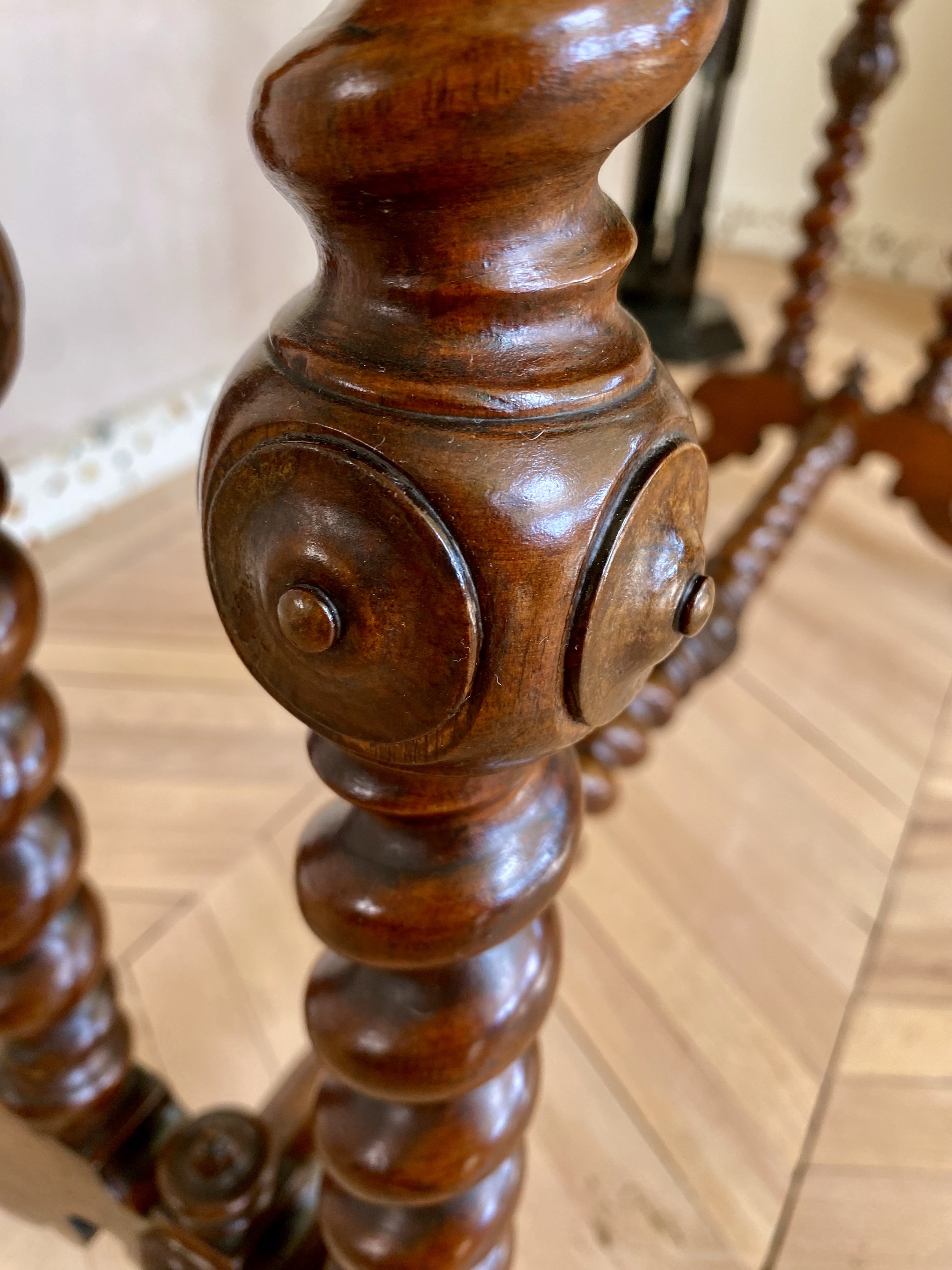 Walnut burr barley twist console table 12.jpeg