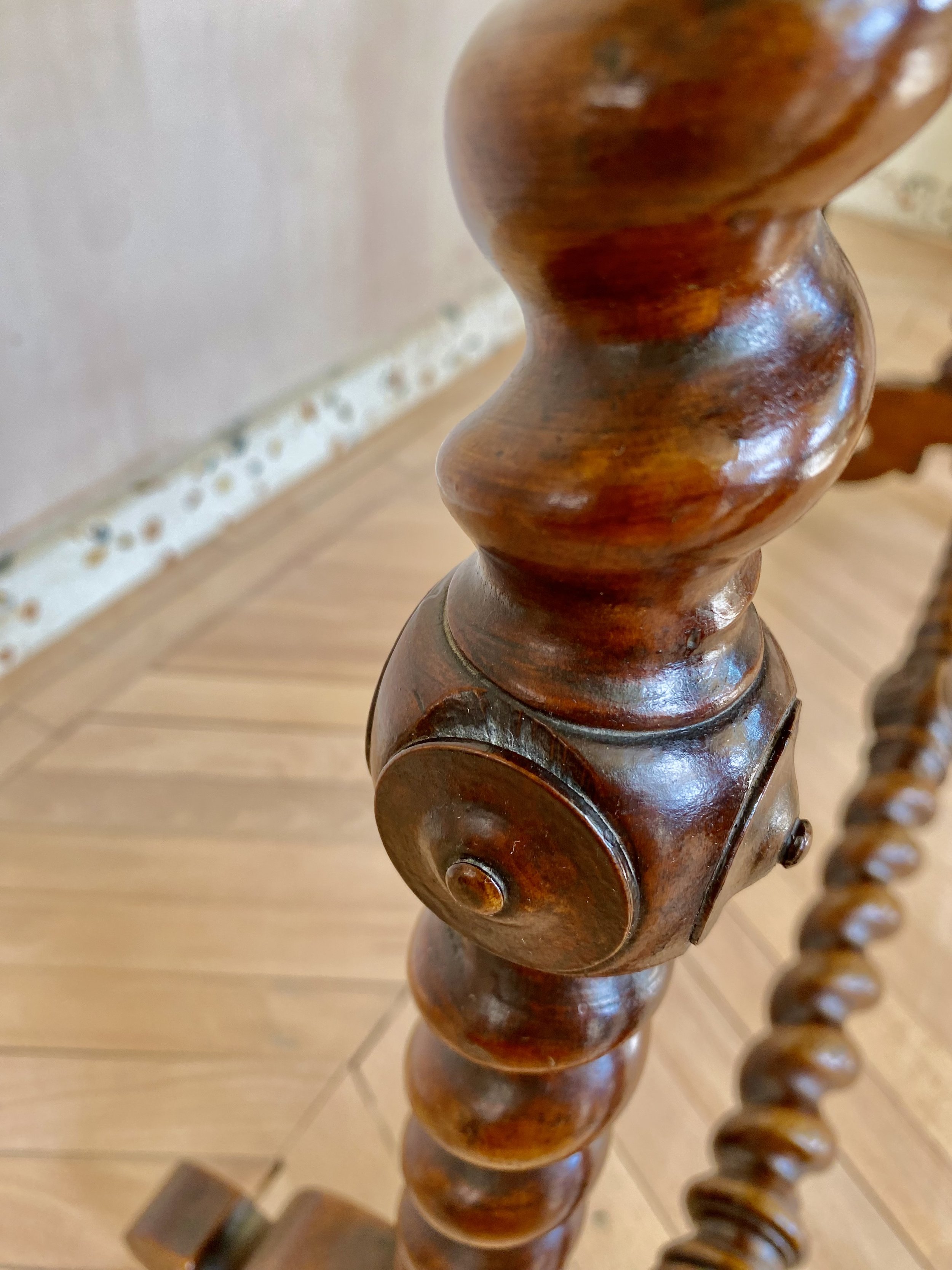 Walnut burr barley twist console table 10.jpeg