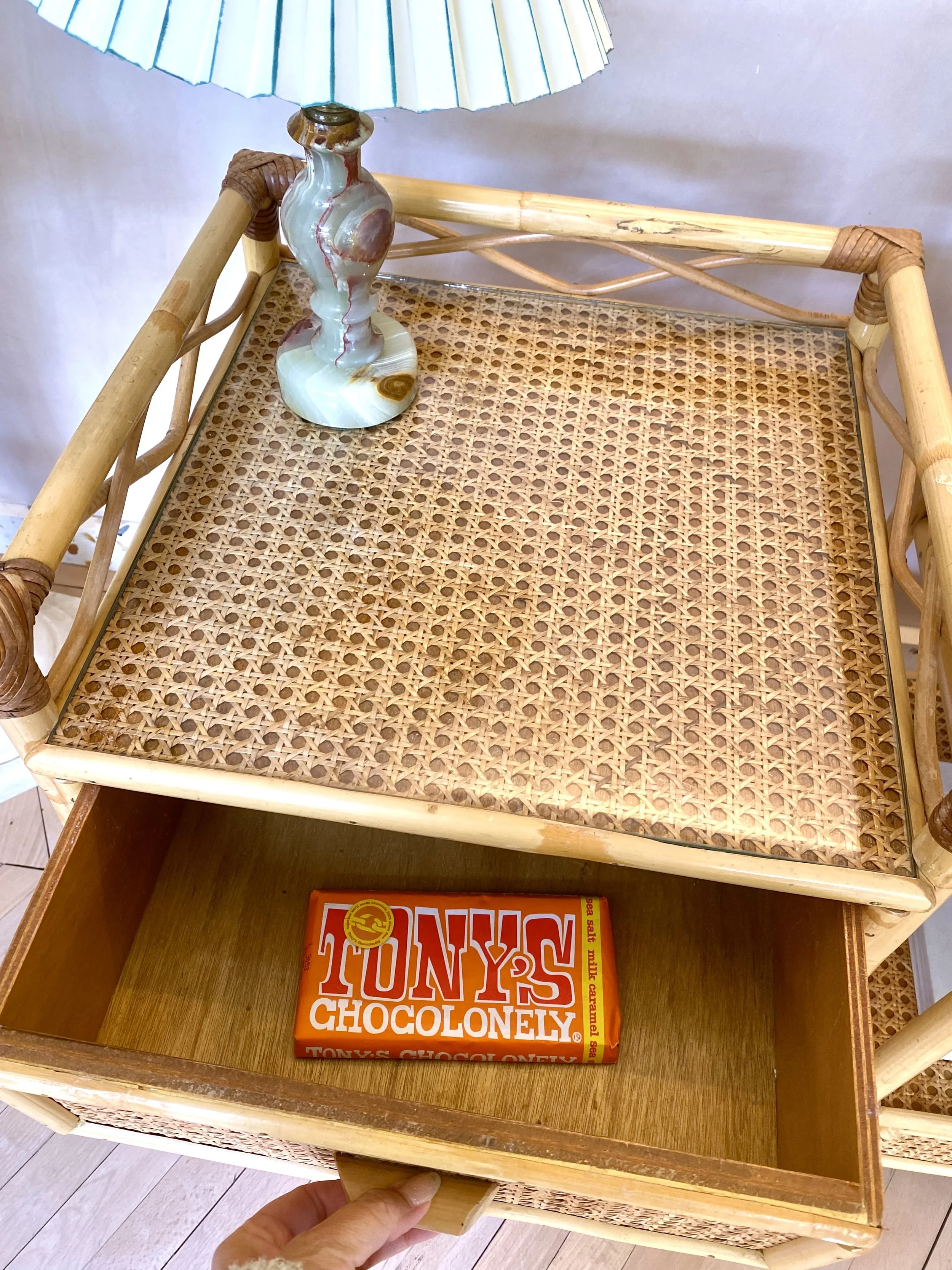 Annämh Living • Pair of Vintage Angraves Double Drawer Bedside Tables