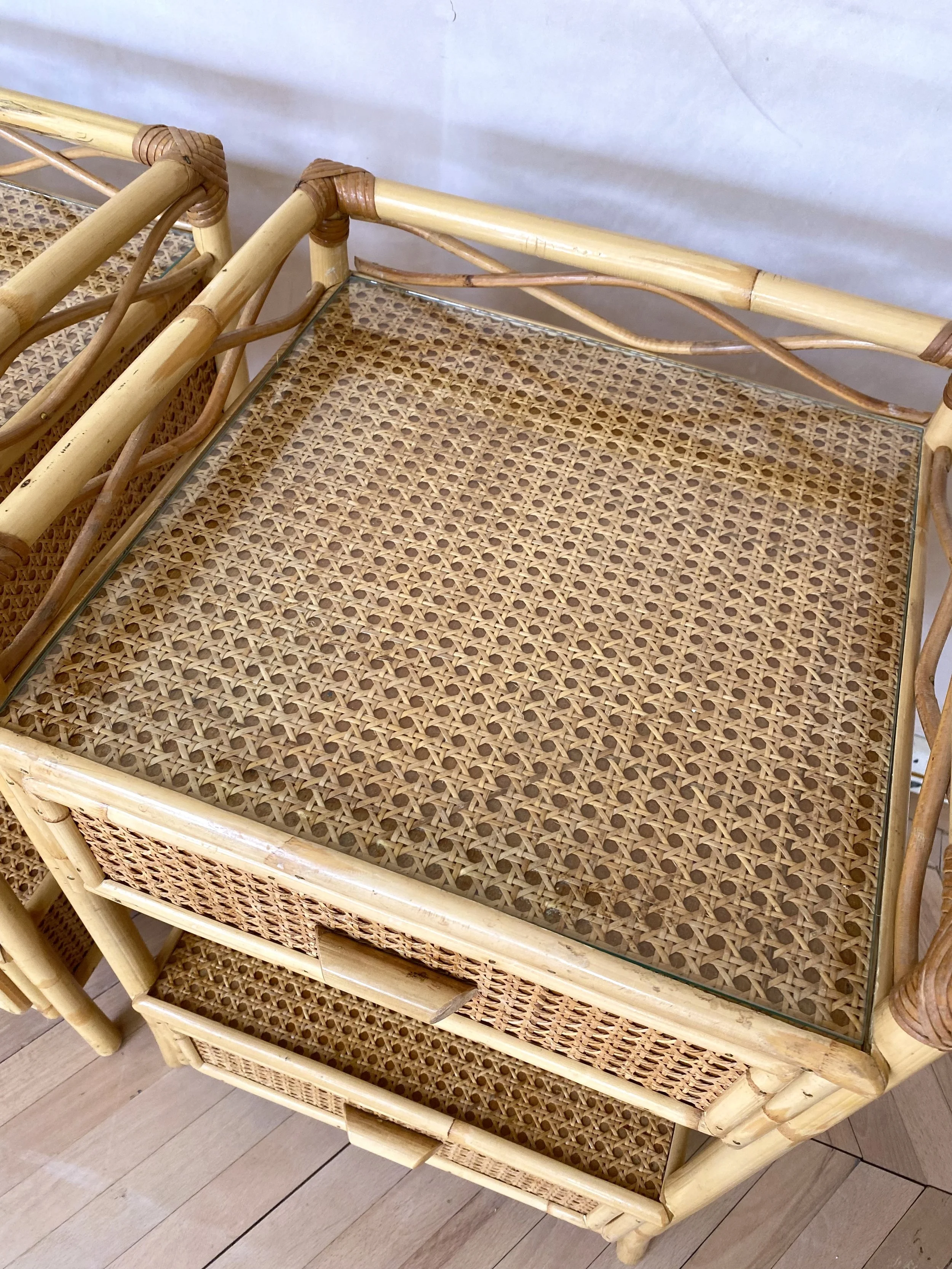 Annämh Living • Pair of Vintage Angraves Double Drawer Bedside Tables