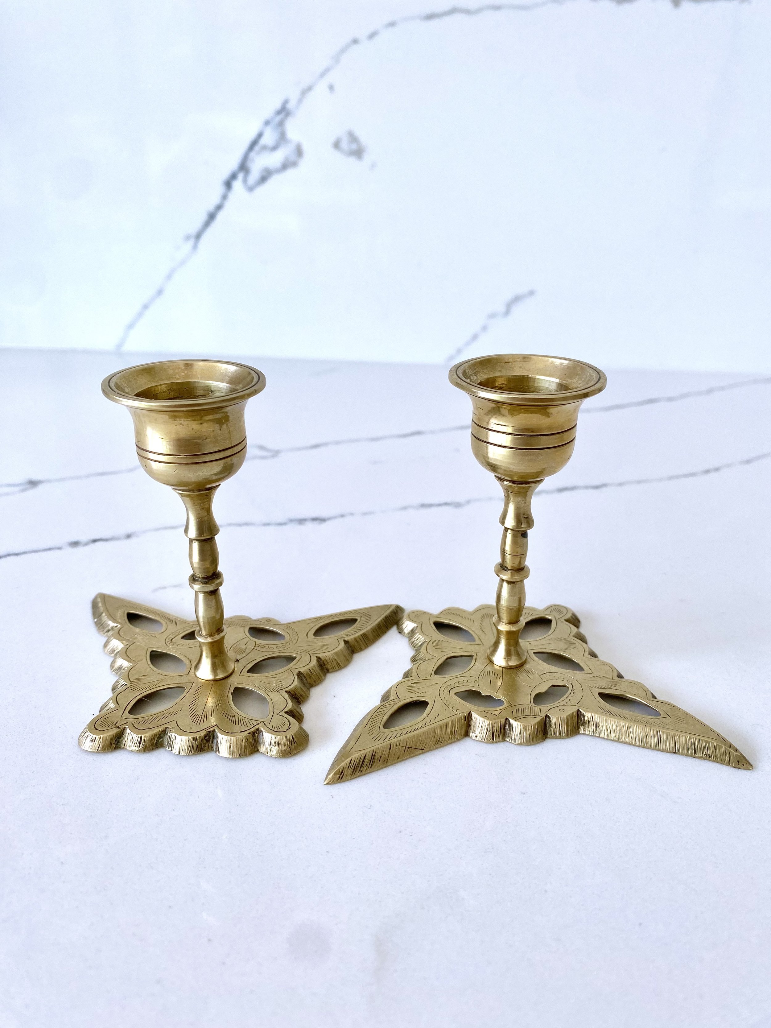 Pair of brass butterfly candlesticks 8.jpeg