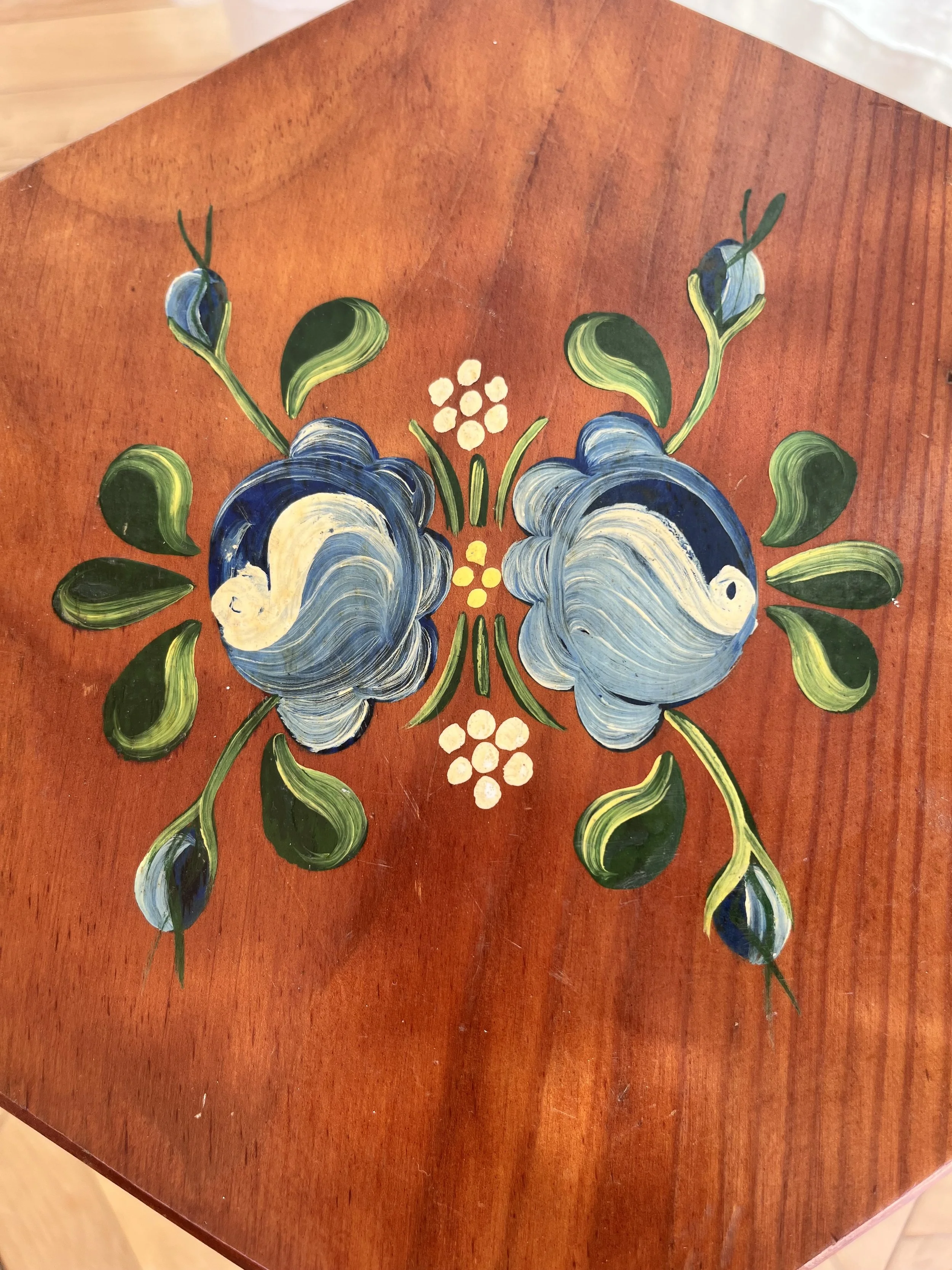 Hand painted hexagonal stool 7.jpeg