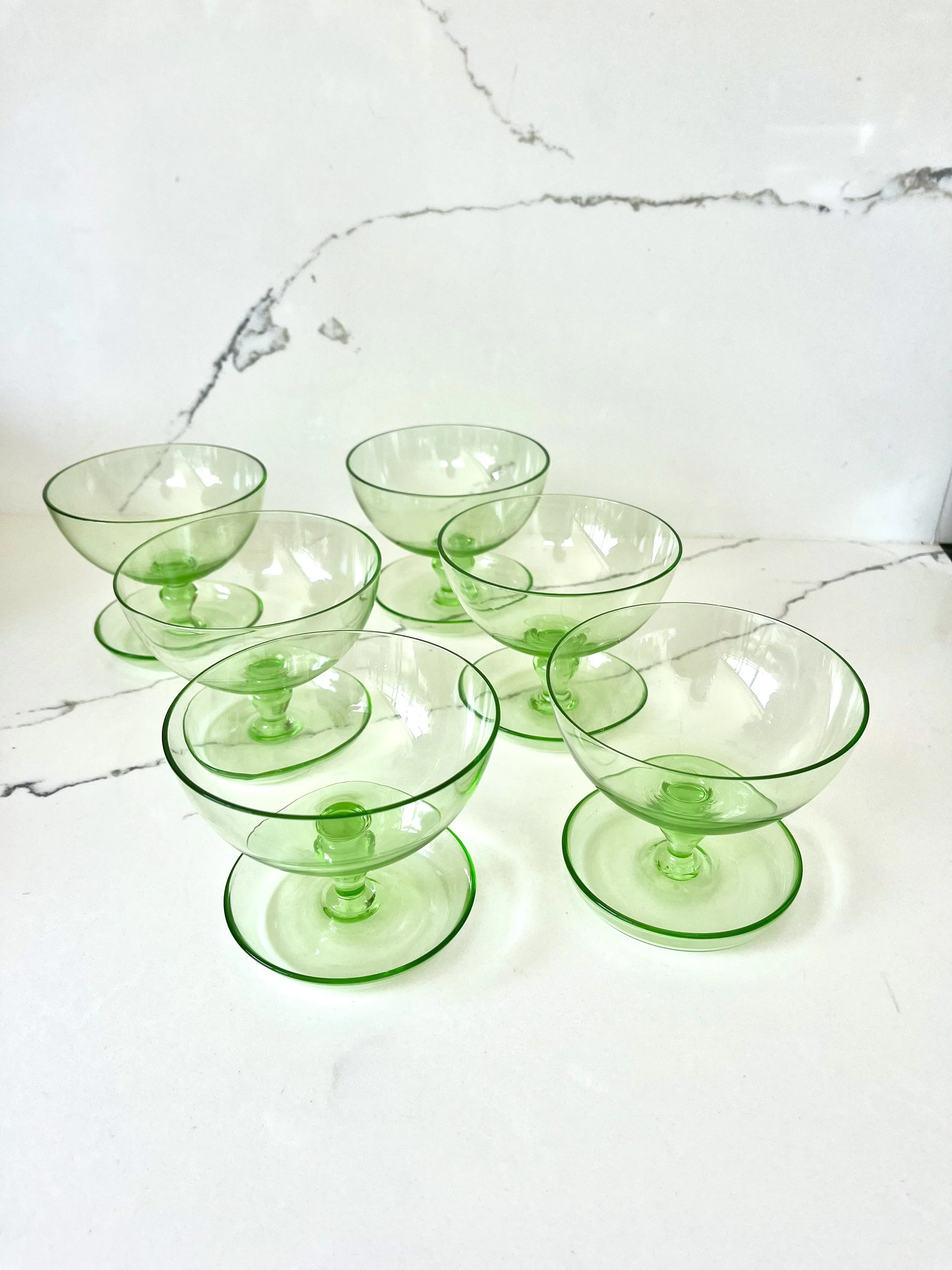 Set of six green glass dessert dishes 1.jpeg