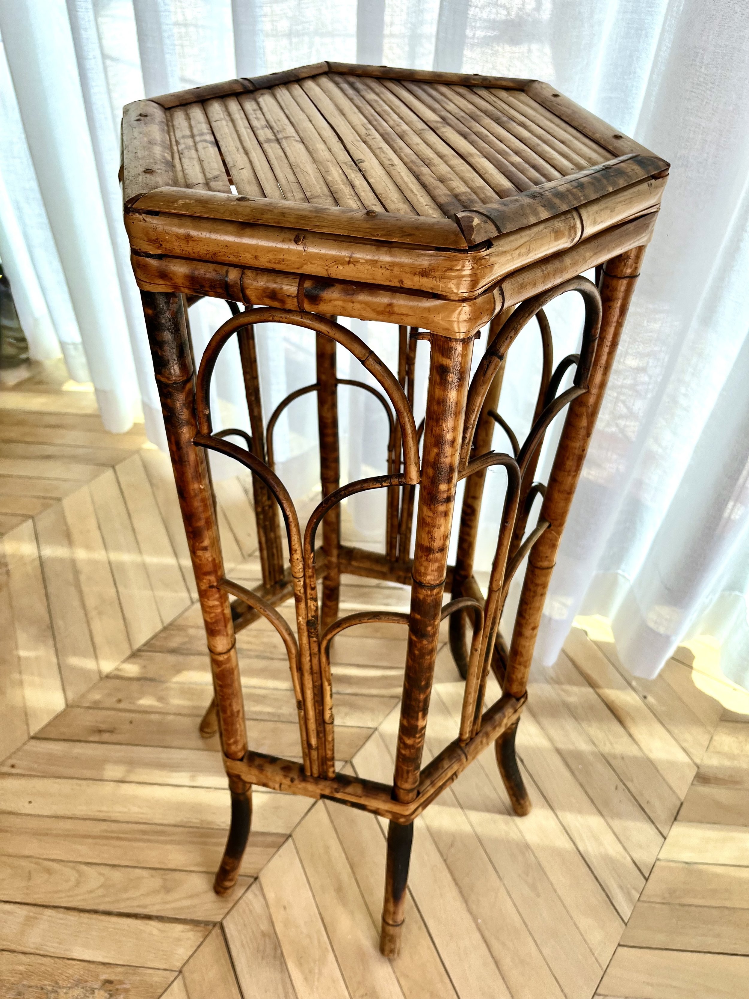 Vintage tortoise shell bamboo plantstand 5.jpeg