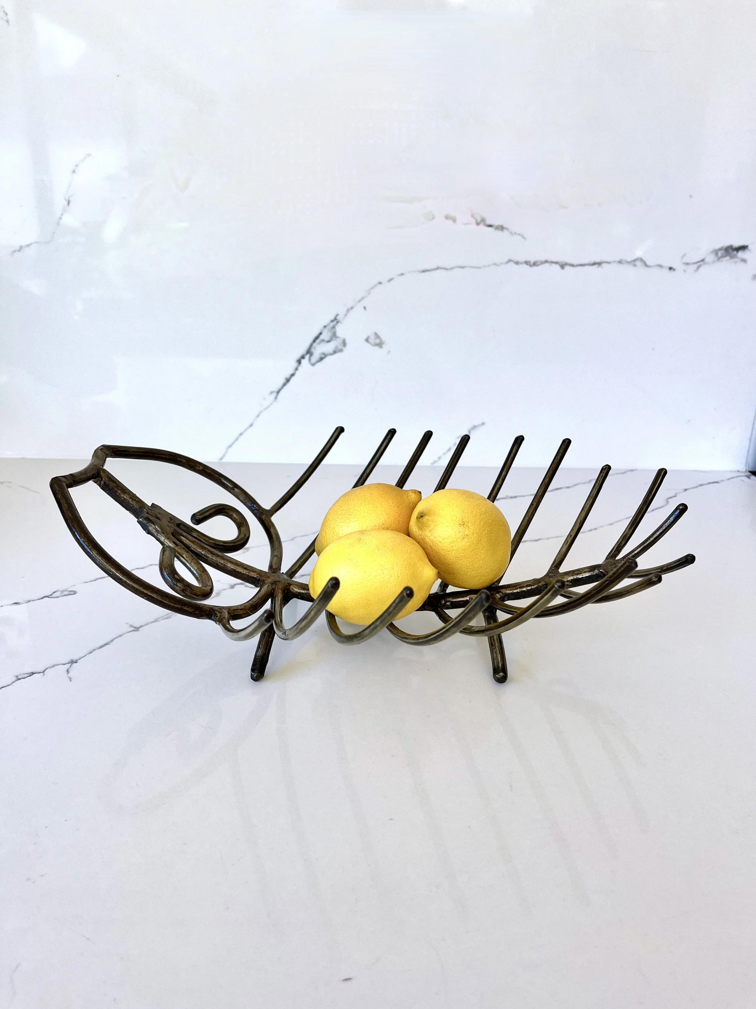 Vintage Metal Fish Skeleton Bowl/ Objet d' Art