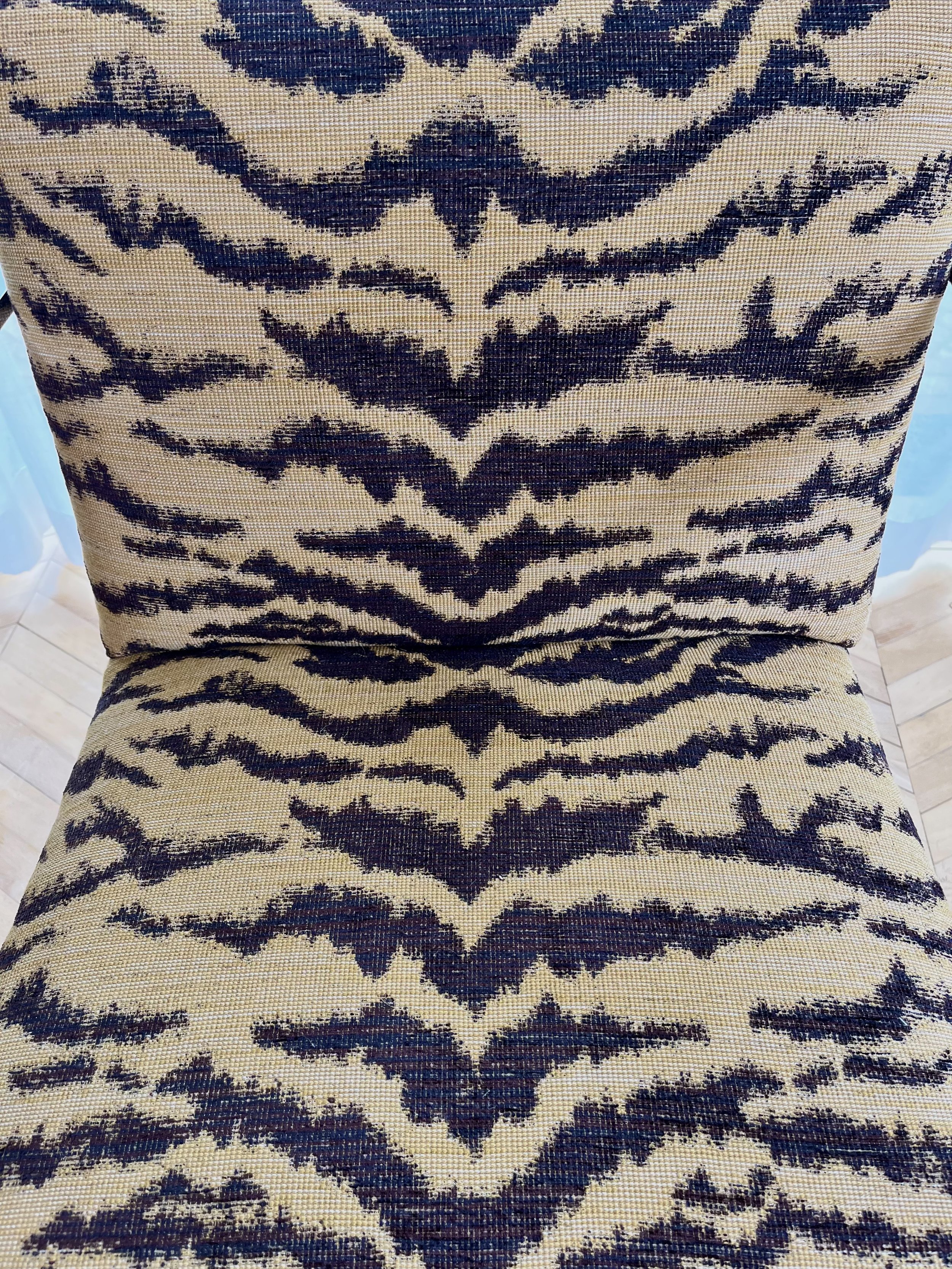 Tiger fabric upholstered chrome chair 8.jpeg