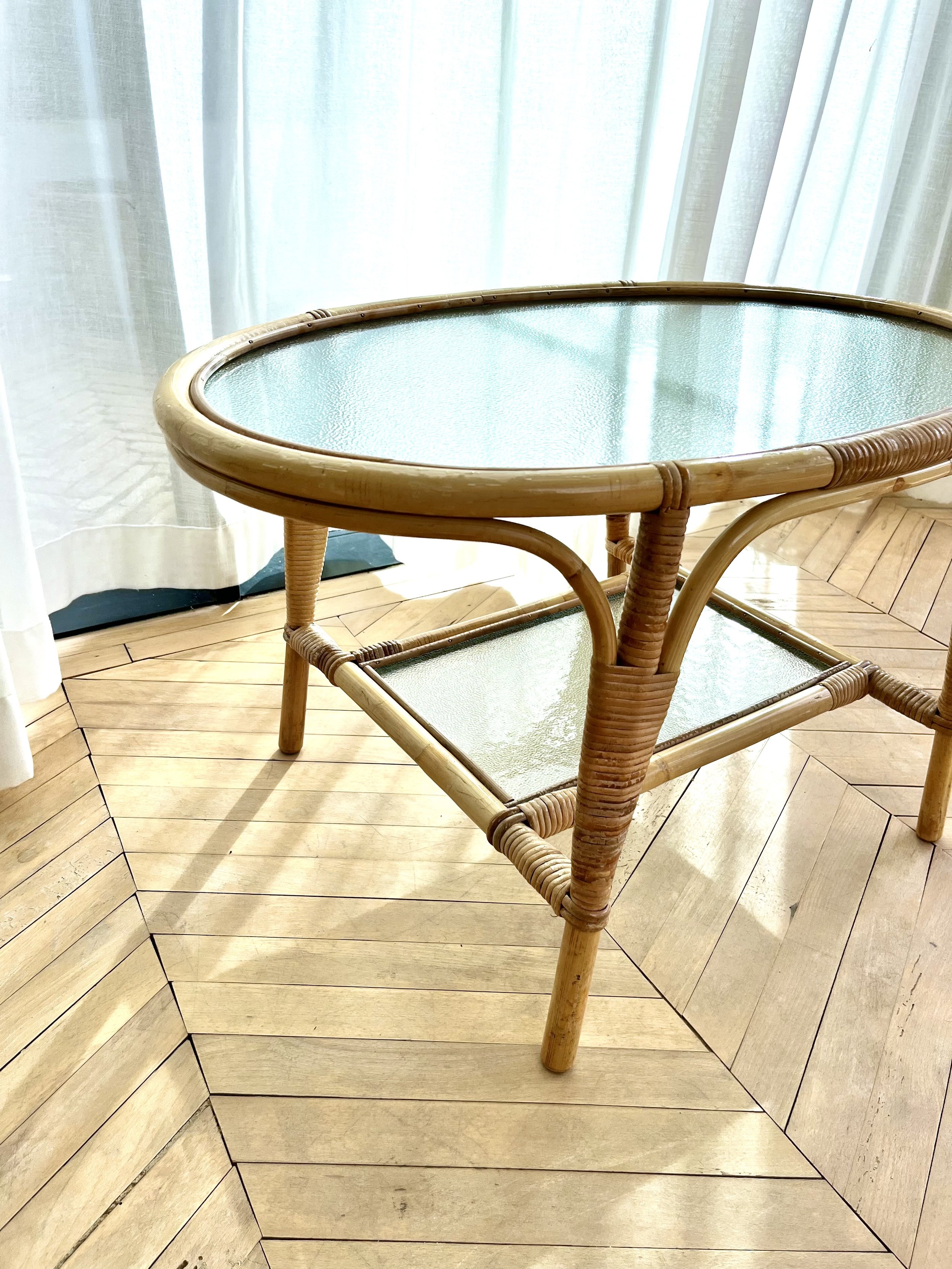 vintage bamboo and motled glass coffee table 3.jpeg