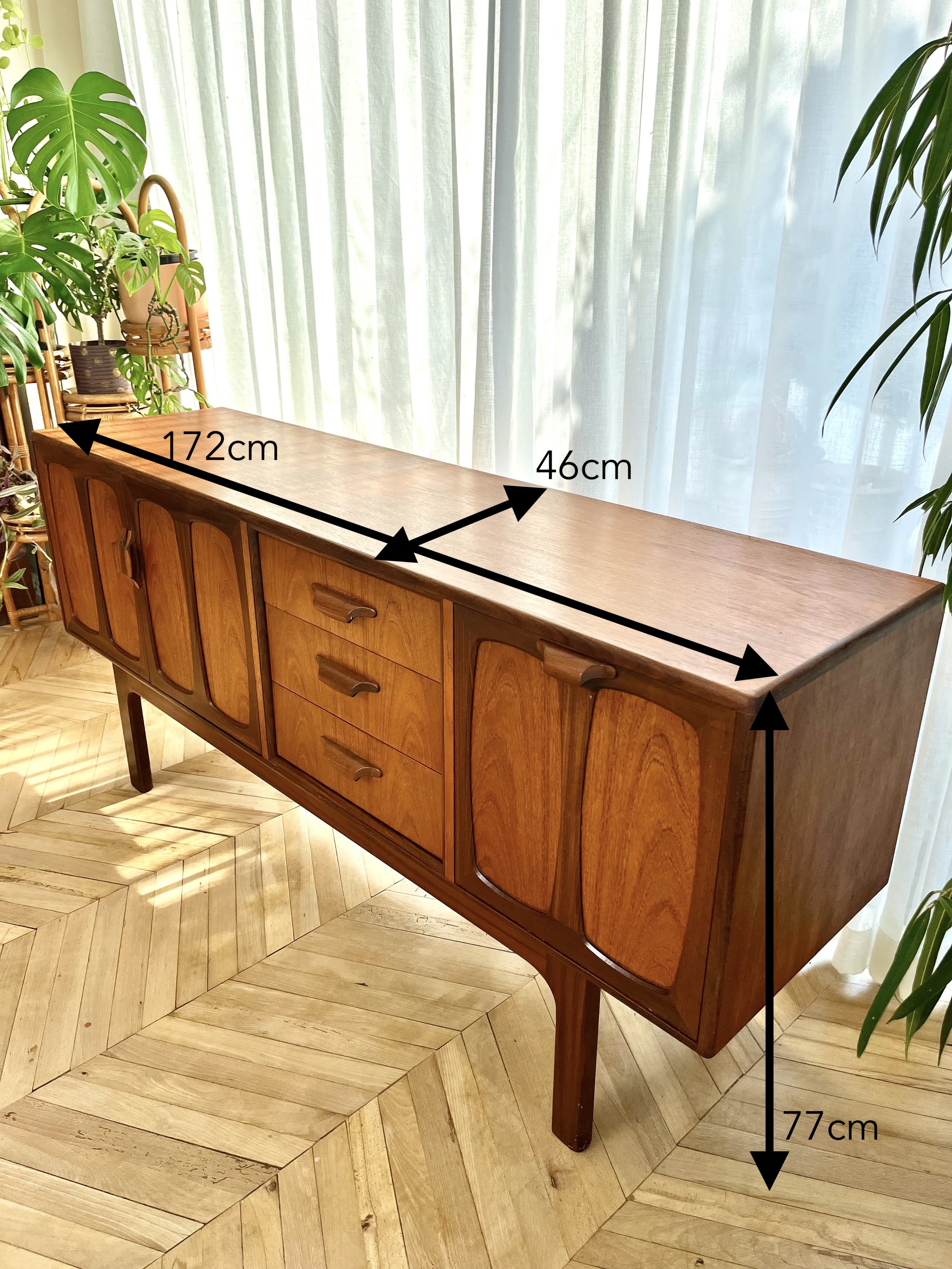 Vintage egomme teak side board measurements.jpeg