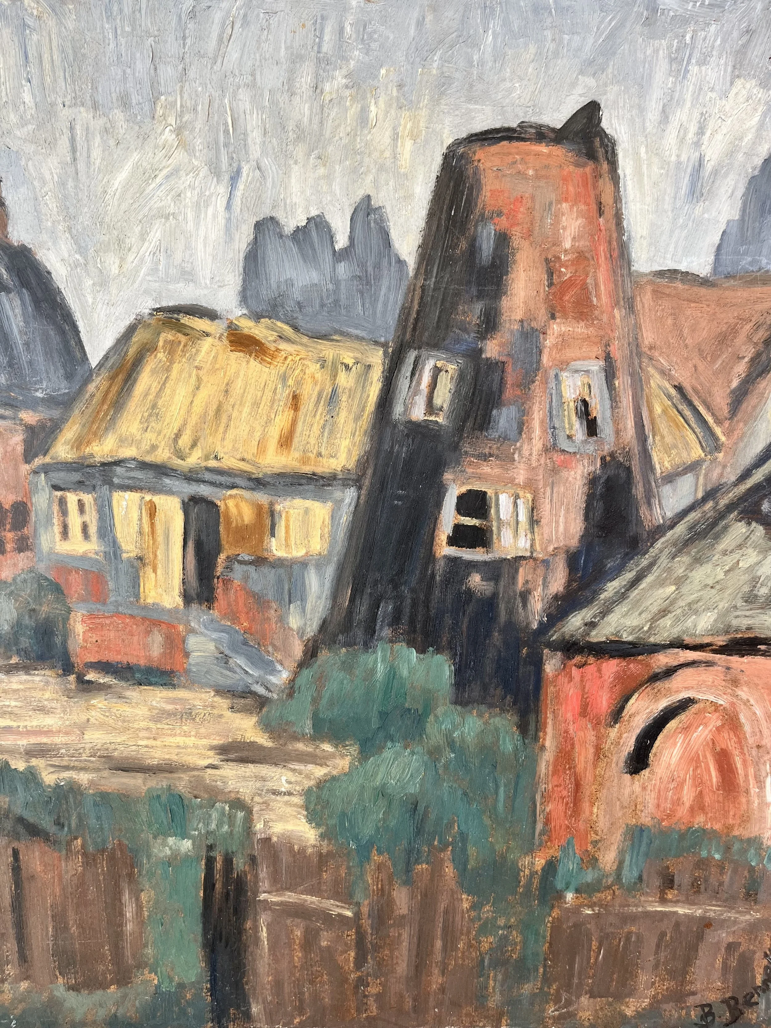 Brian Bennett acrylic on board painting of buildings 5.jpeg
