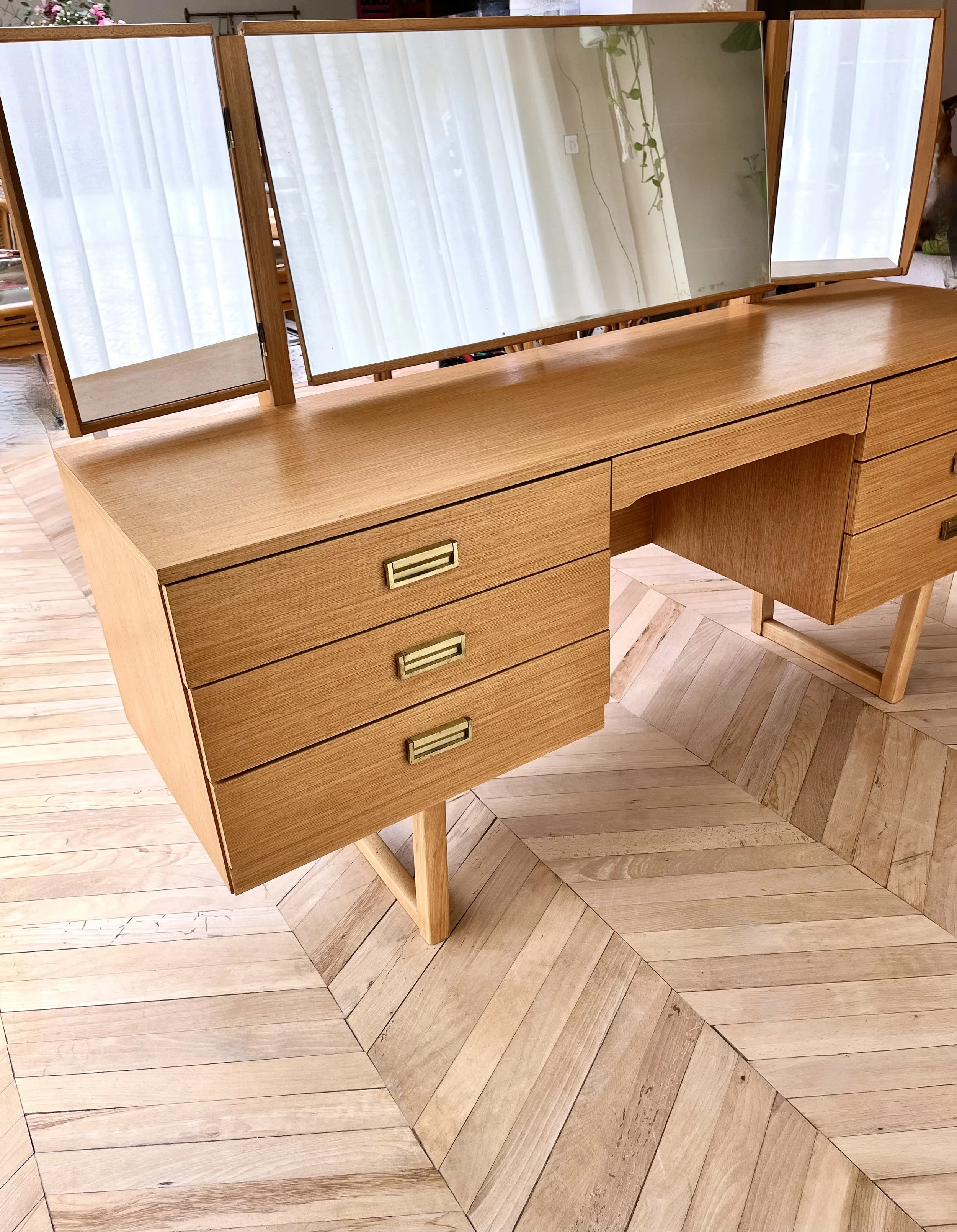 vintage 1960s dressing table desk with seven drawers 12.jpeg