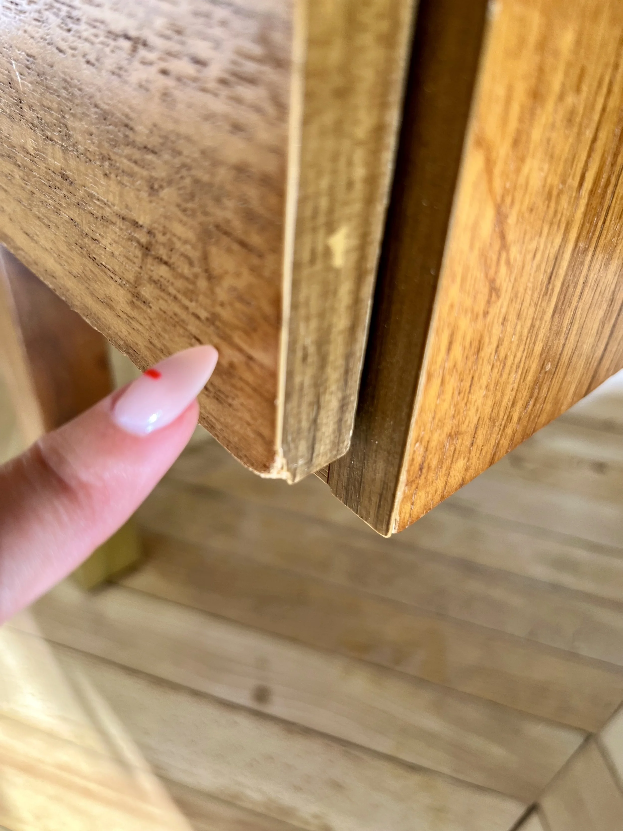 1960s teak veneer dressing table drawer corner.jpeg