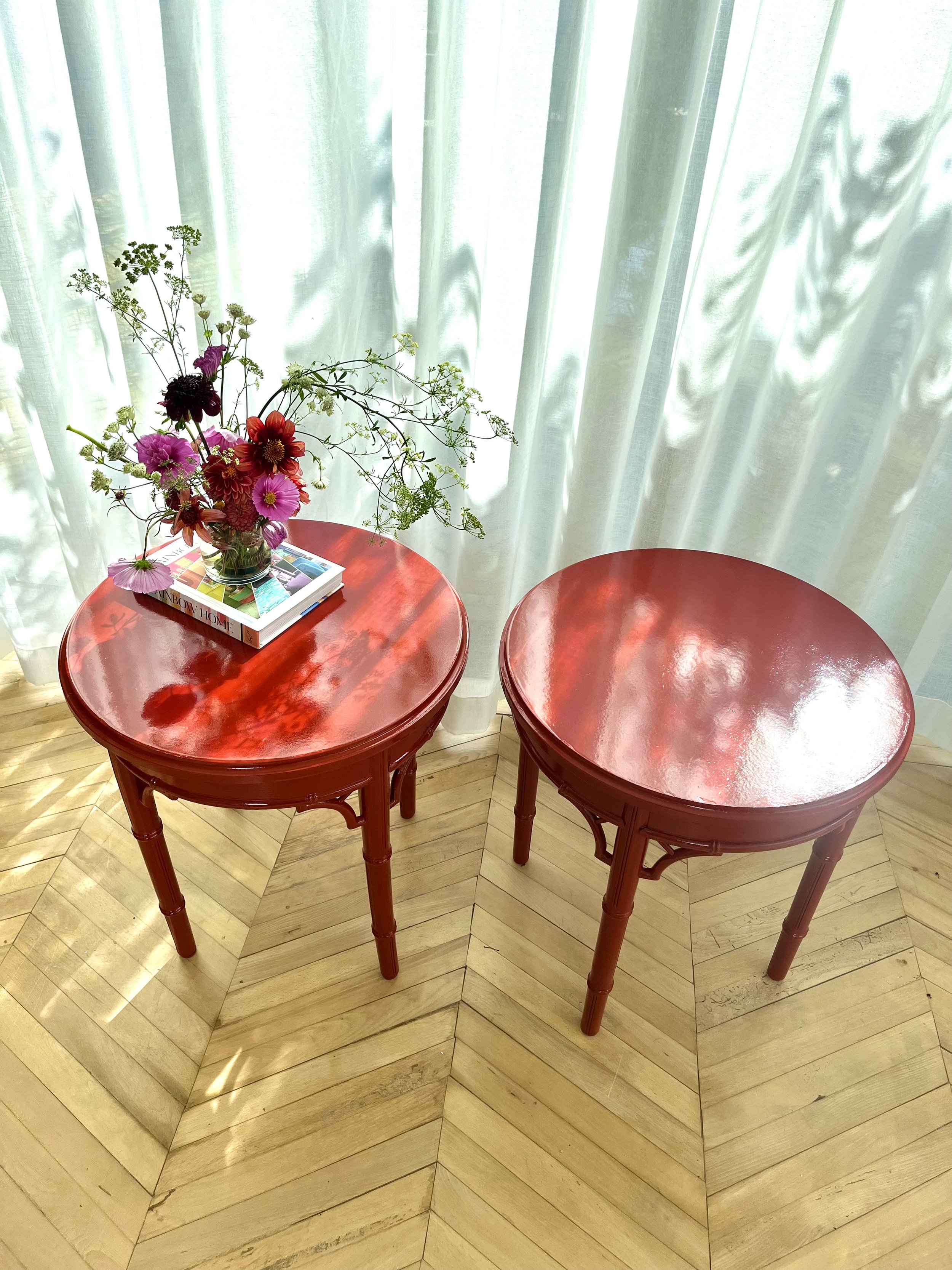 Pair of red chinoiserie style side tables 2.jpeg