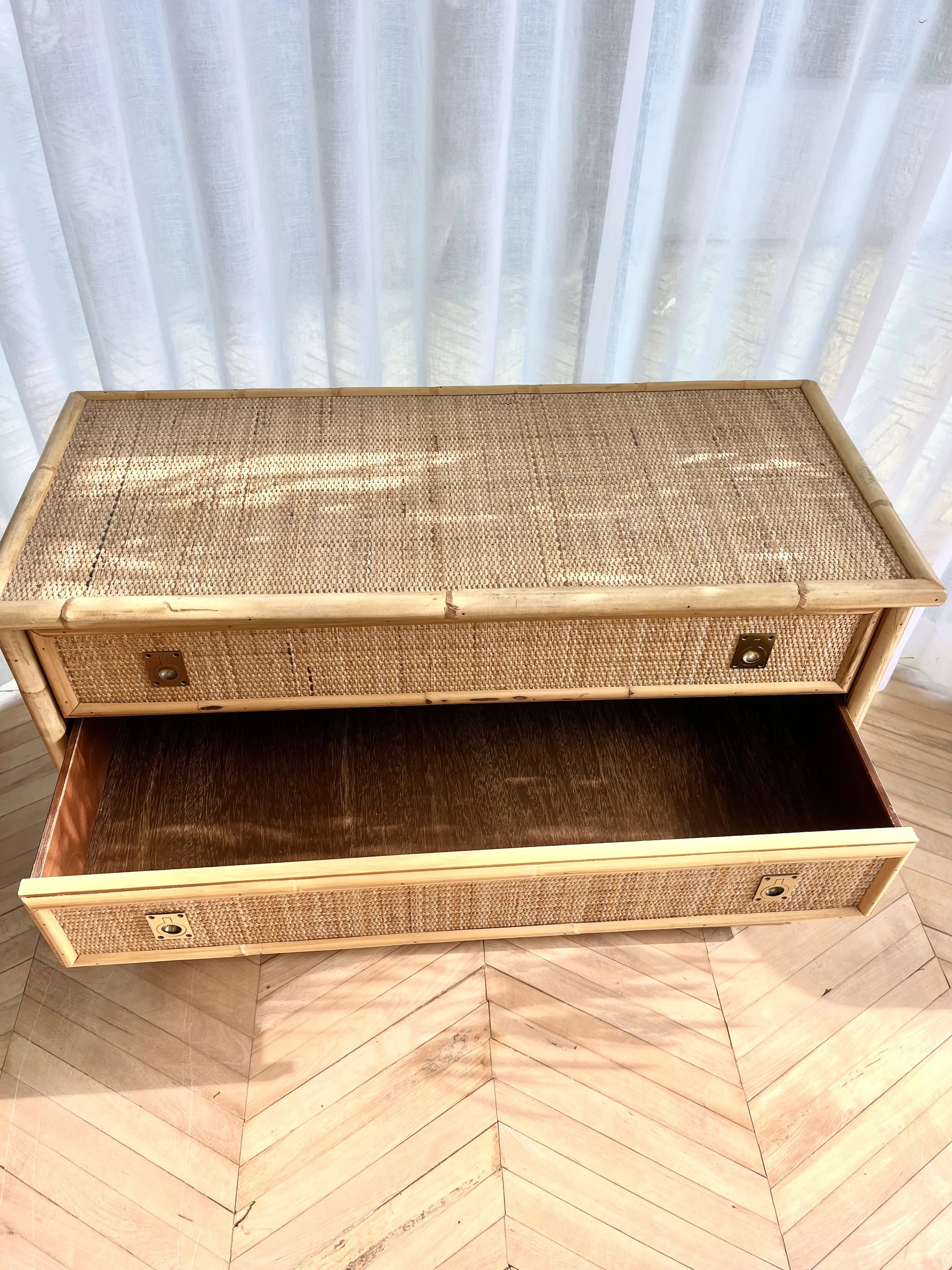 Vintage dal vera bamboo and cane chest drawer 2.jpeg