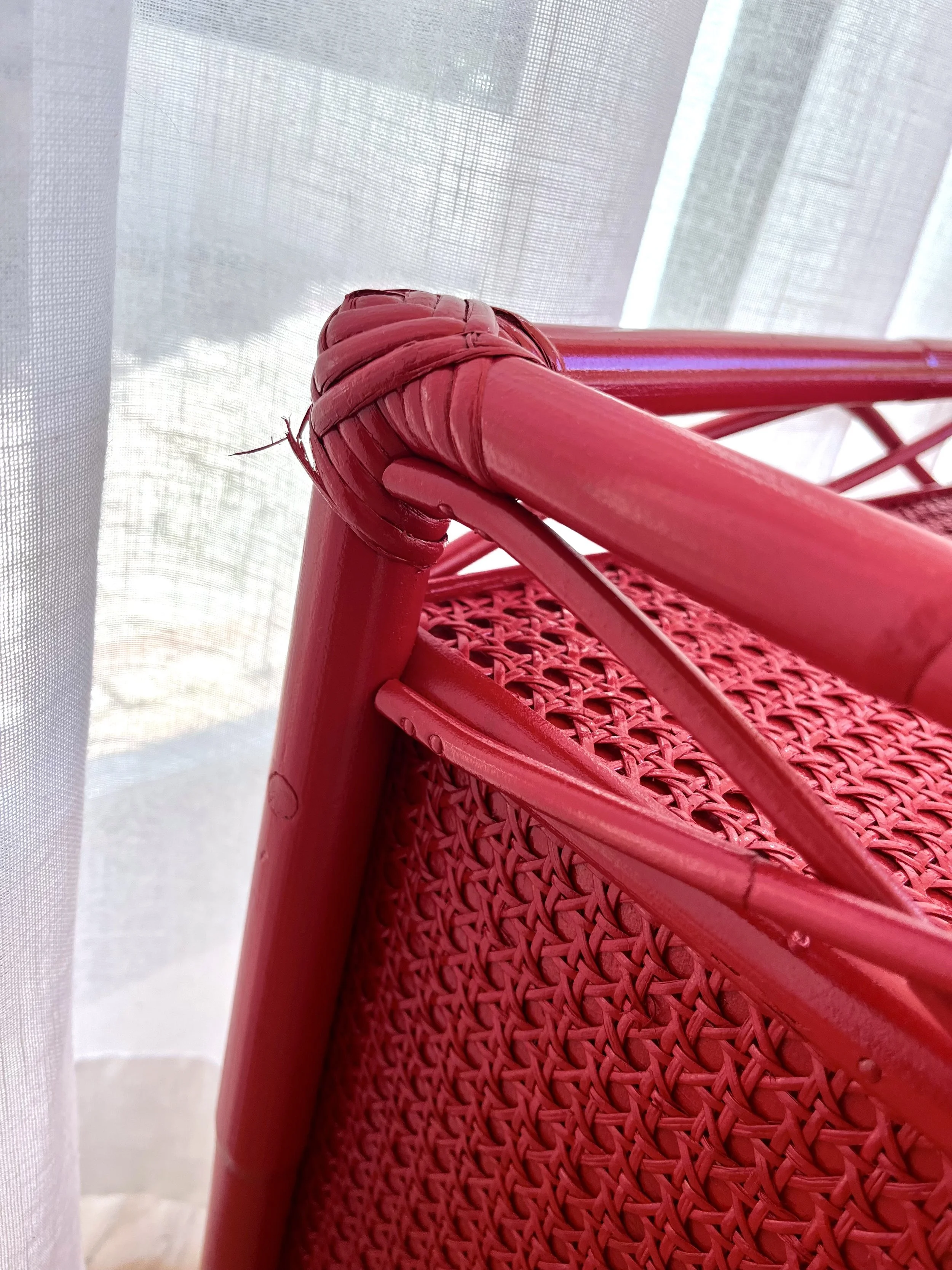 Pair of red lacquered bamboo and cane bedside cupboards 6.jpeg