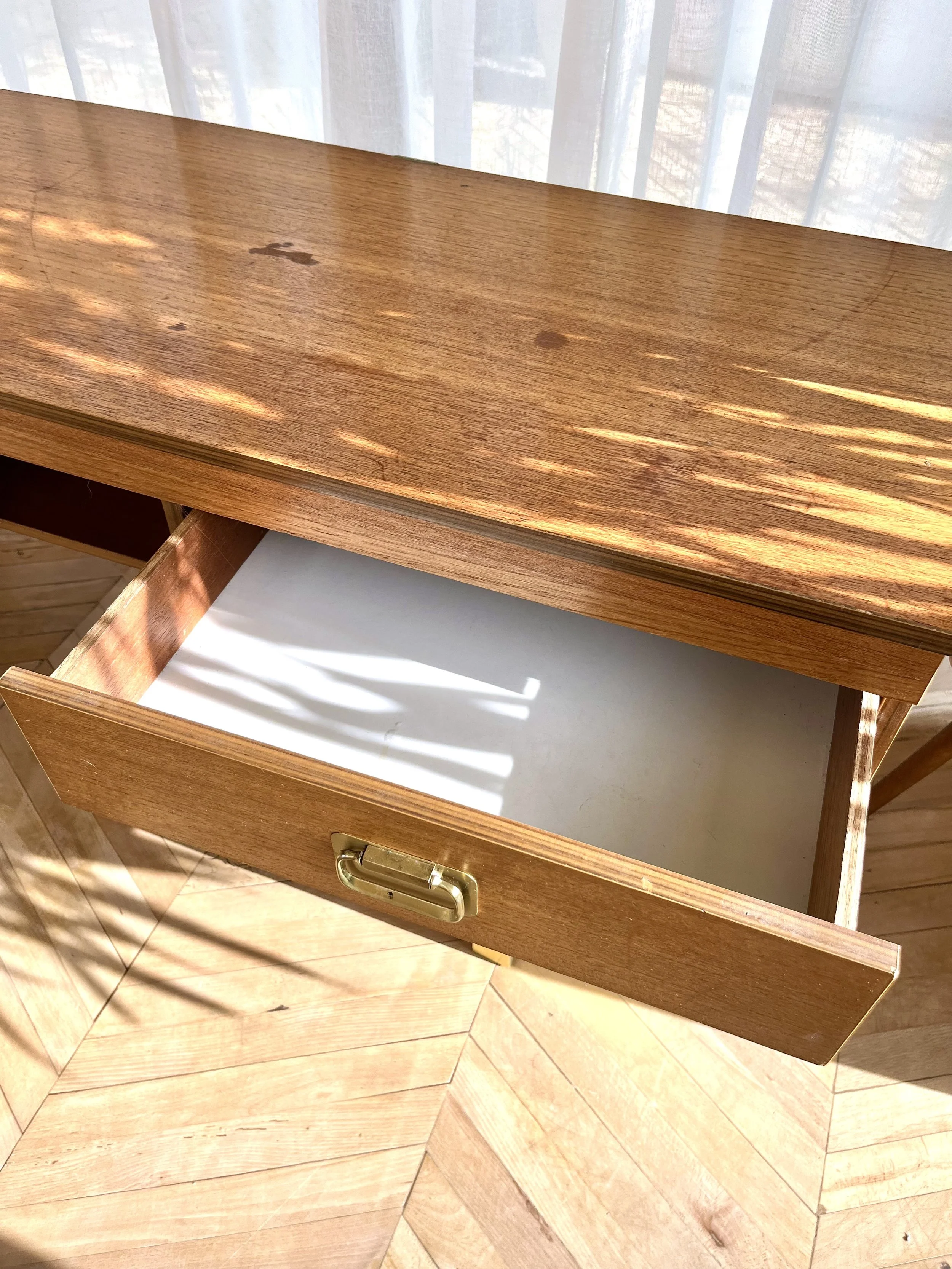1960s teak veneer dressing table top right drawer .jpeg