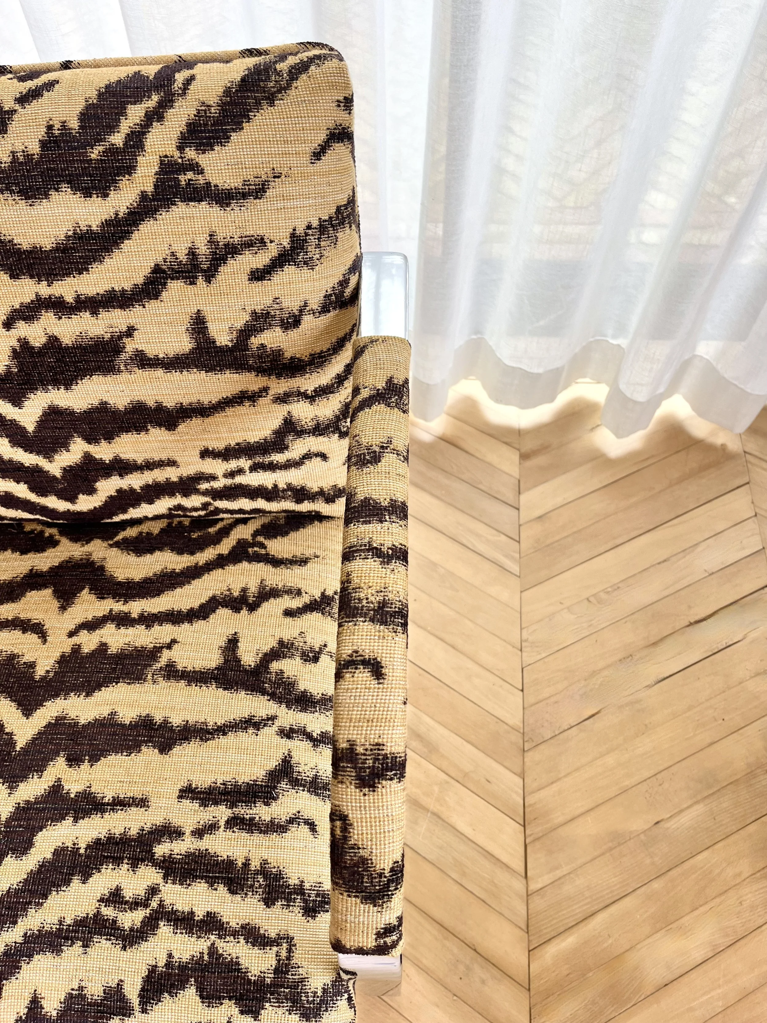 Tiger fabric upholstered chrome chair 9.jpeg