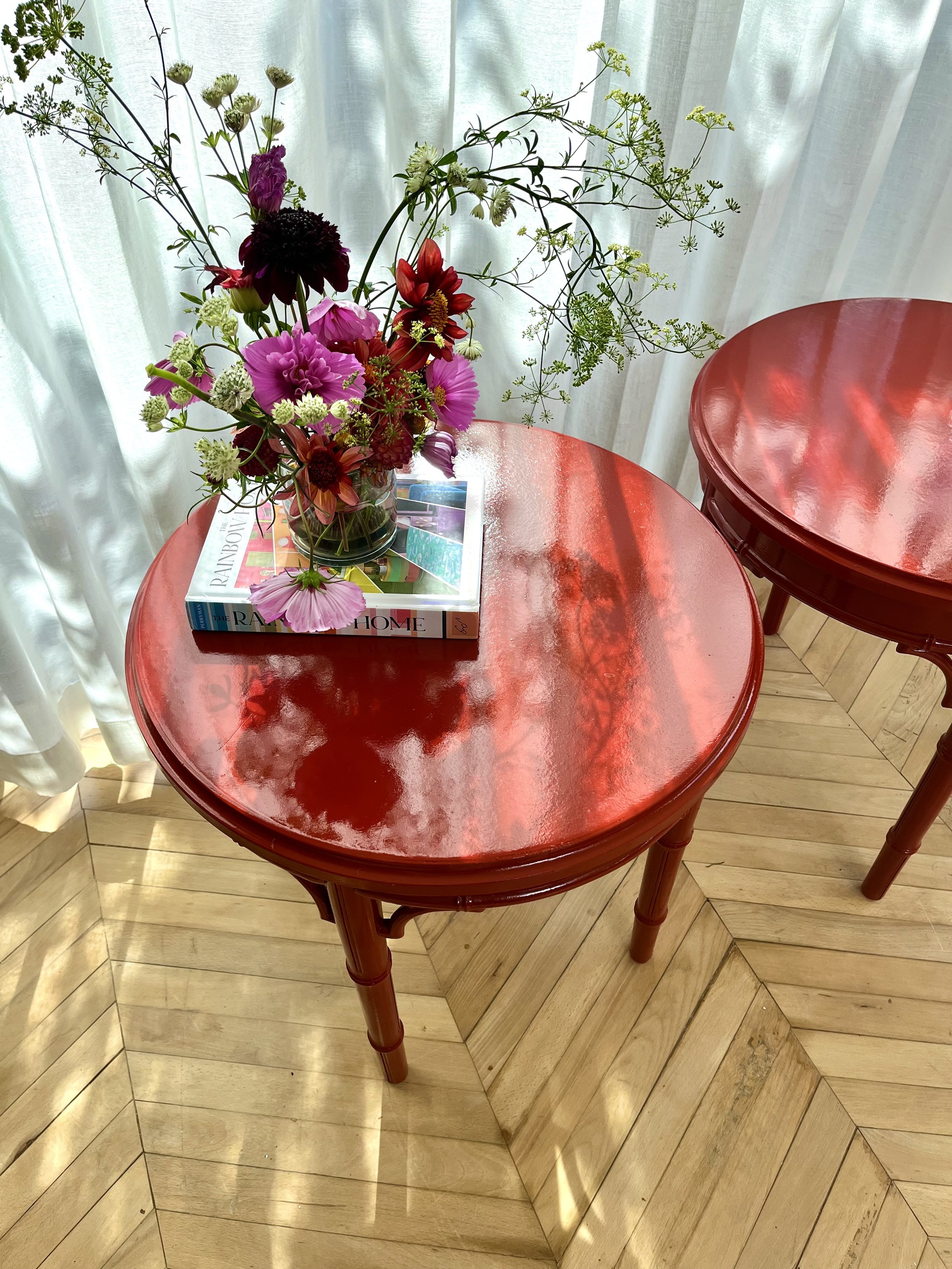 Pair of red chinoiserie style side tables 3.jpeg