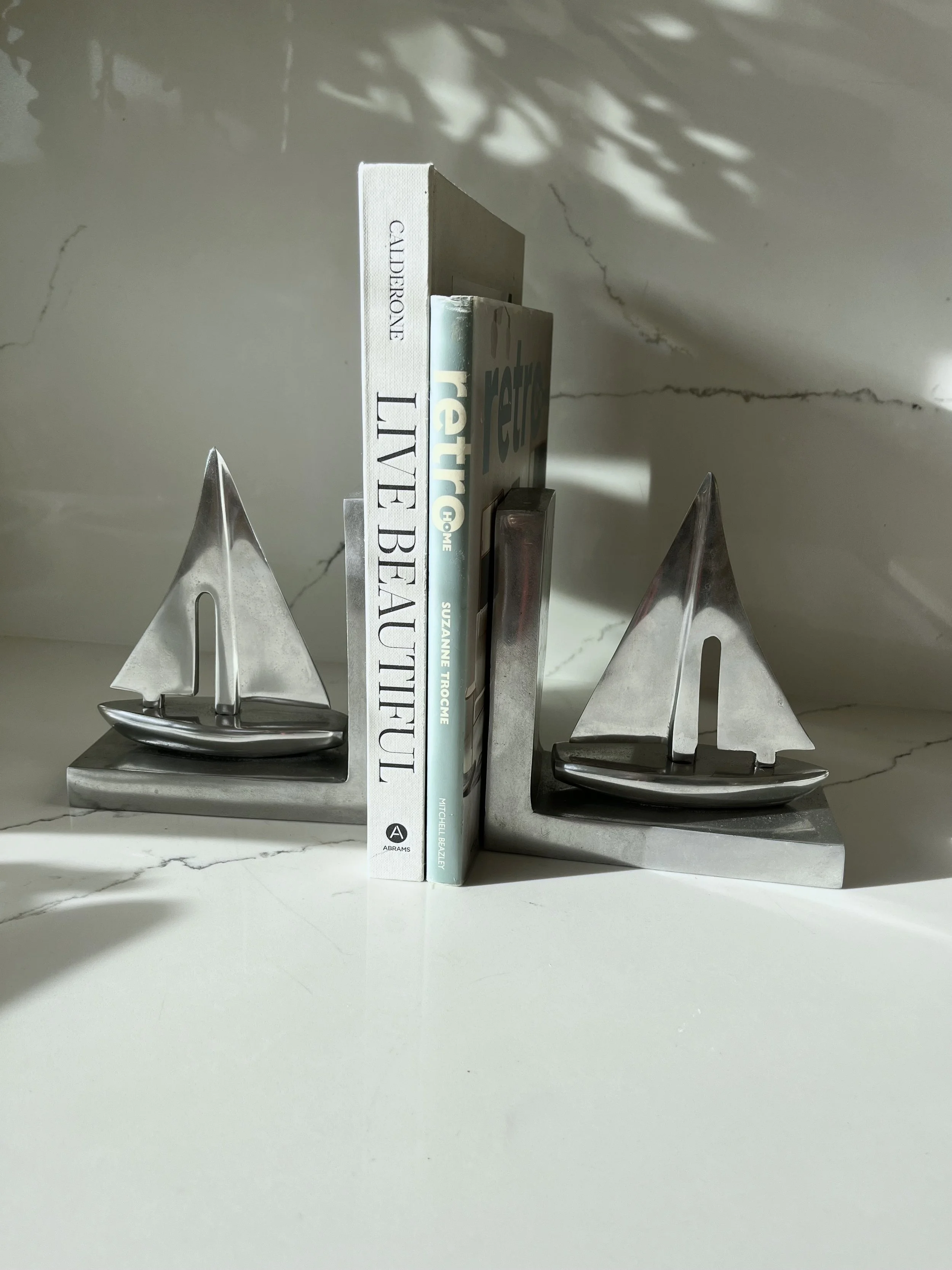 Pair of Vintage Chrome Boat Bookends